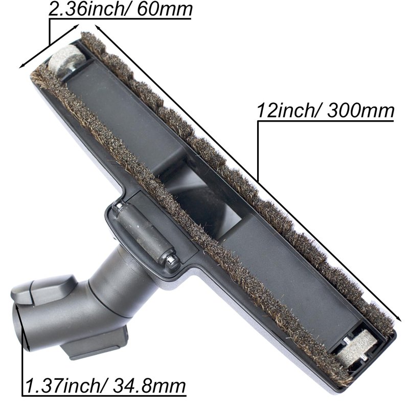 Replacement Vacuum Brush Head with Wheels & Horsehair Bristles Compatible with Miele C1 C2 C3 Vacuum Accessories & Attachments for Carpet, Tile Hard Floors - 1-3/8'' Hardwood Floor Vacuum Attachment
