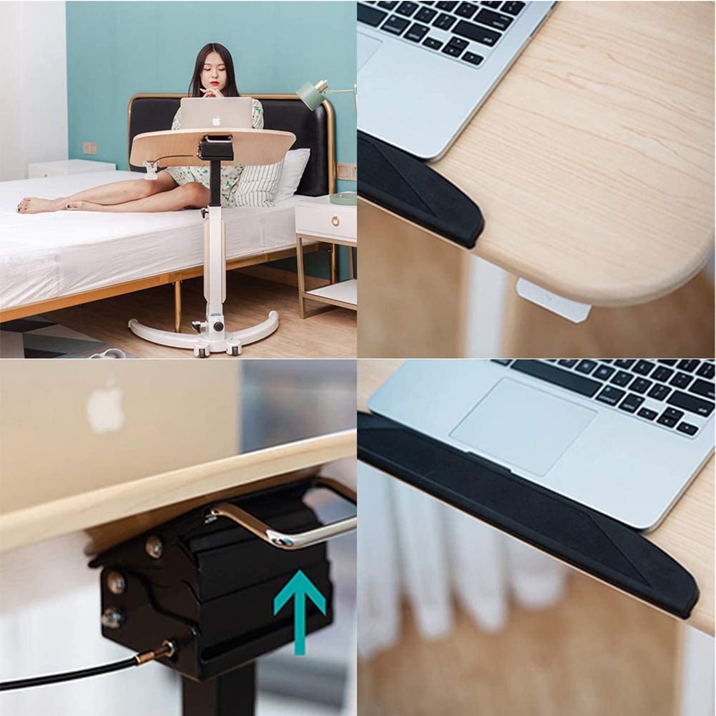 ZEELYDE Lectern Podium Stand,Lecture Stage, Conference Table, Standing Desk, Stand Mobile Standing Lift Multifunctional Folding Desk, Free Speech Bedside Table,B