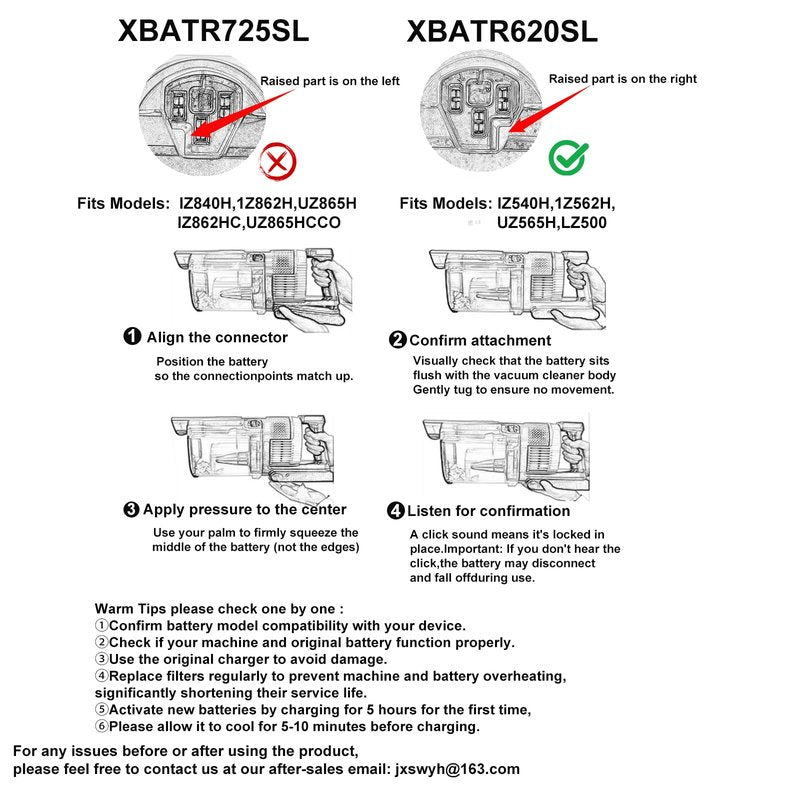 Xpopox Replacement for Shark XBATR620SL Battery Compatible with IZ540H, IZ562H, UZ565H,LZ500 Shark Cordless Vacuum Cleaners, 3000mAh 21.6V(NOT Fits for Shark IZ840H,IZ862H,UZ865H Series Models)