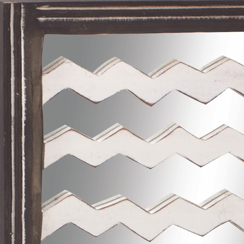 Deco 79 23712 Wood Mirror Wall Panel, 2 Assorted, 12 by 44"