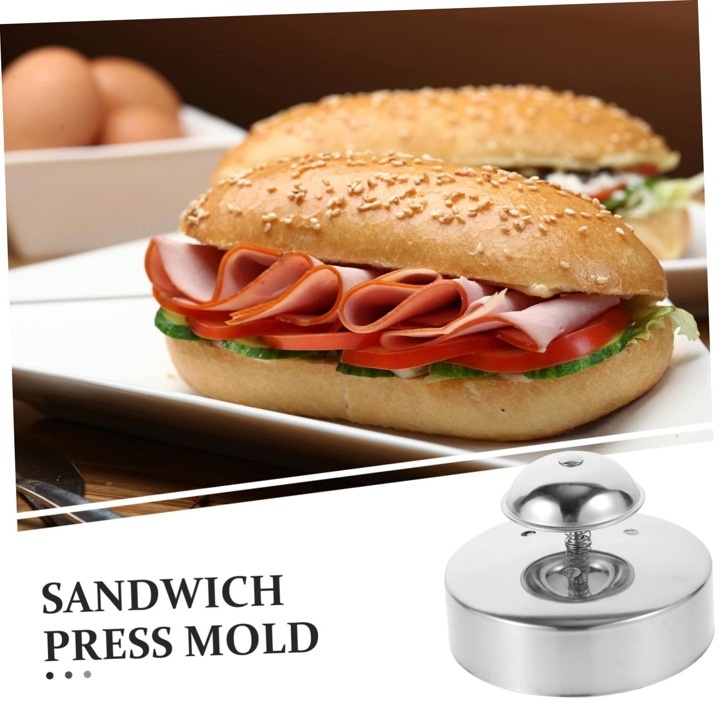 Hoement Sandwich Cutter and Sealer Mold 3.54 Inch Reusable Non-Stick Bread Press Tool for Diy Sandwiches Home Kitchen Bakery Use