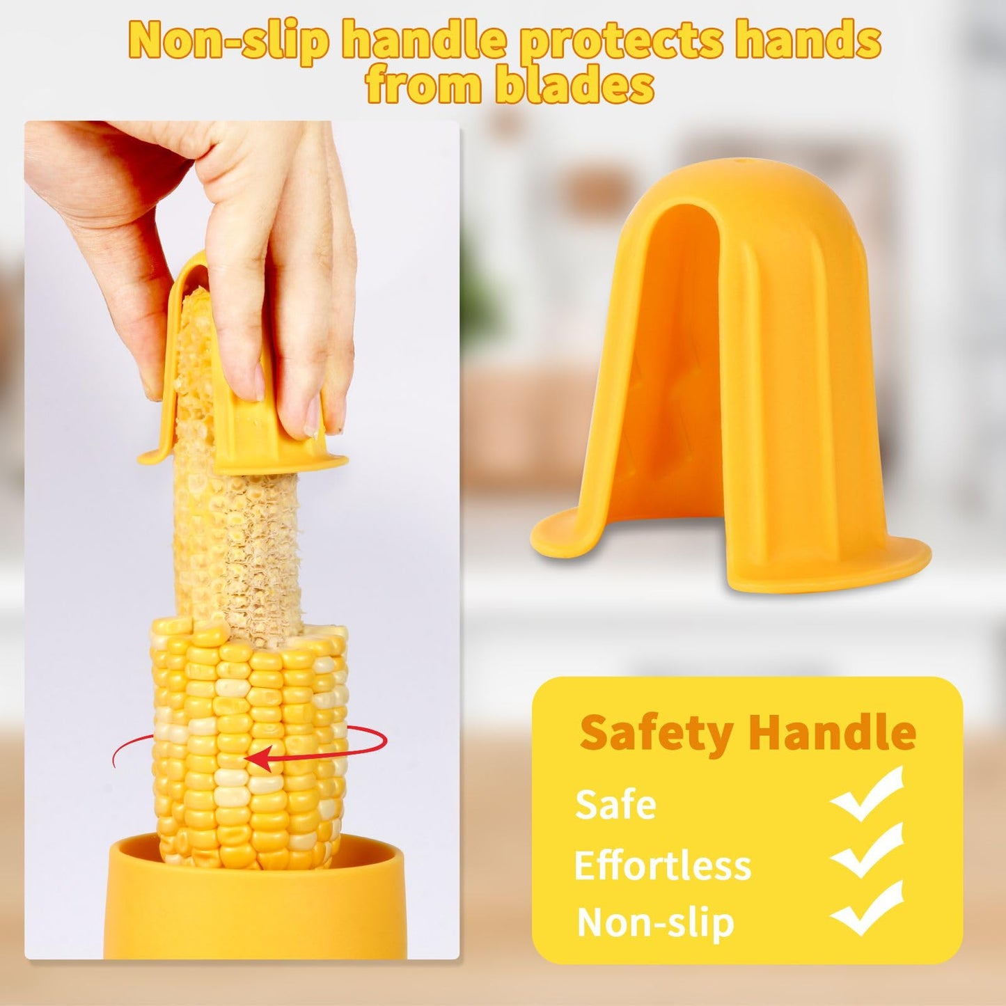 LIIGEMI Corn Cob Strippe,Corn Peeler for Corn on the Cob,Corn Kernel Remover Tool with Anti Slip Cover,Corn Cutter Easy to Use