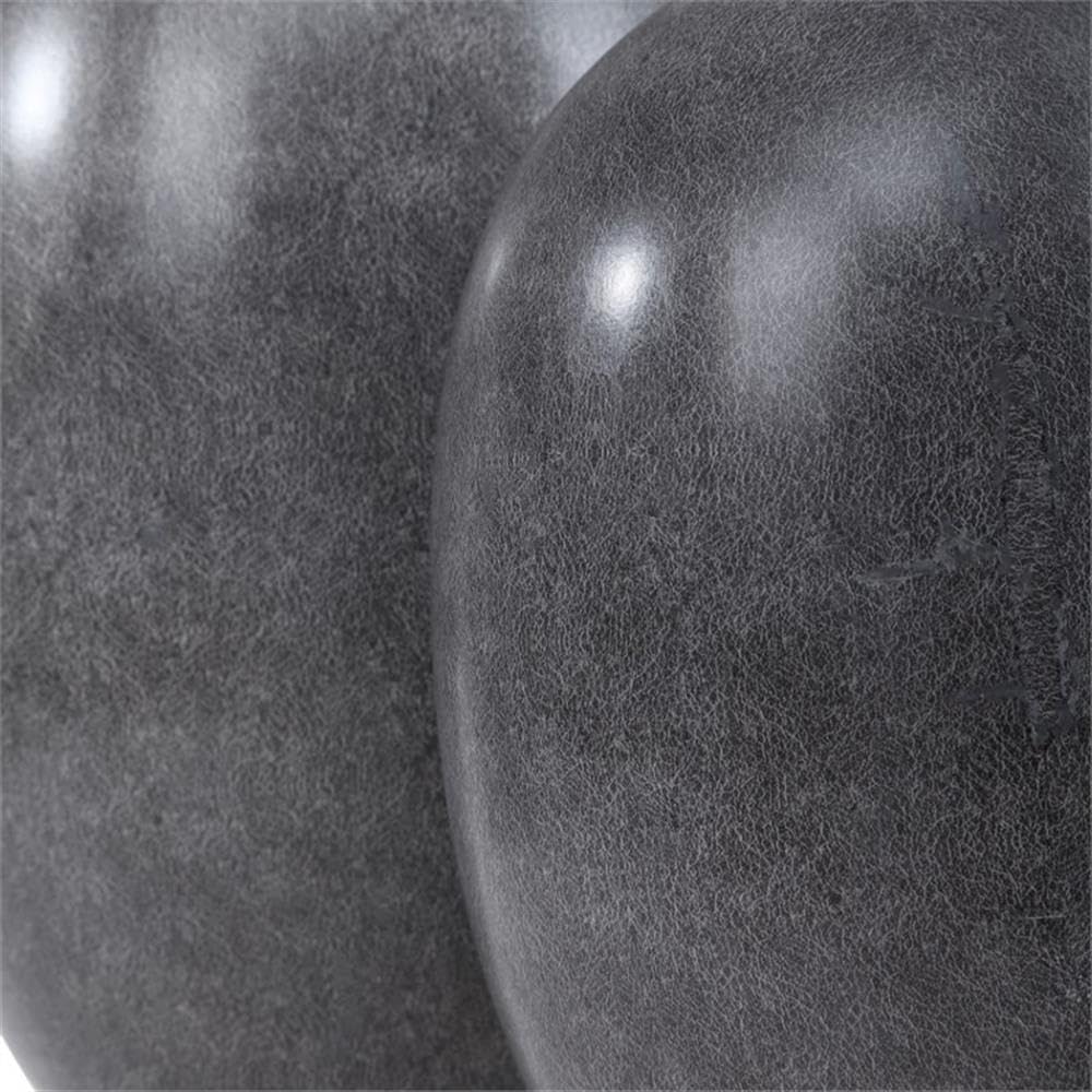Bowery Hill Ceramic Vase Set of 2, Marbled Black and White Finish, Modern Design, Matte White Interior, 16" and 20" Height, Decorative Home Accent for Living Room or Entryway