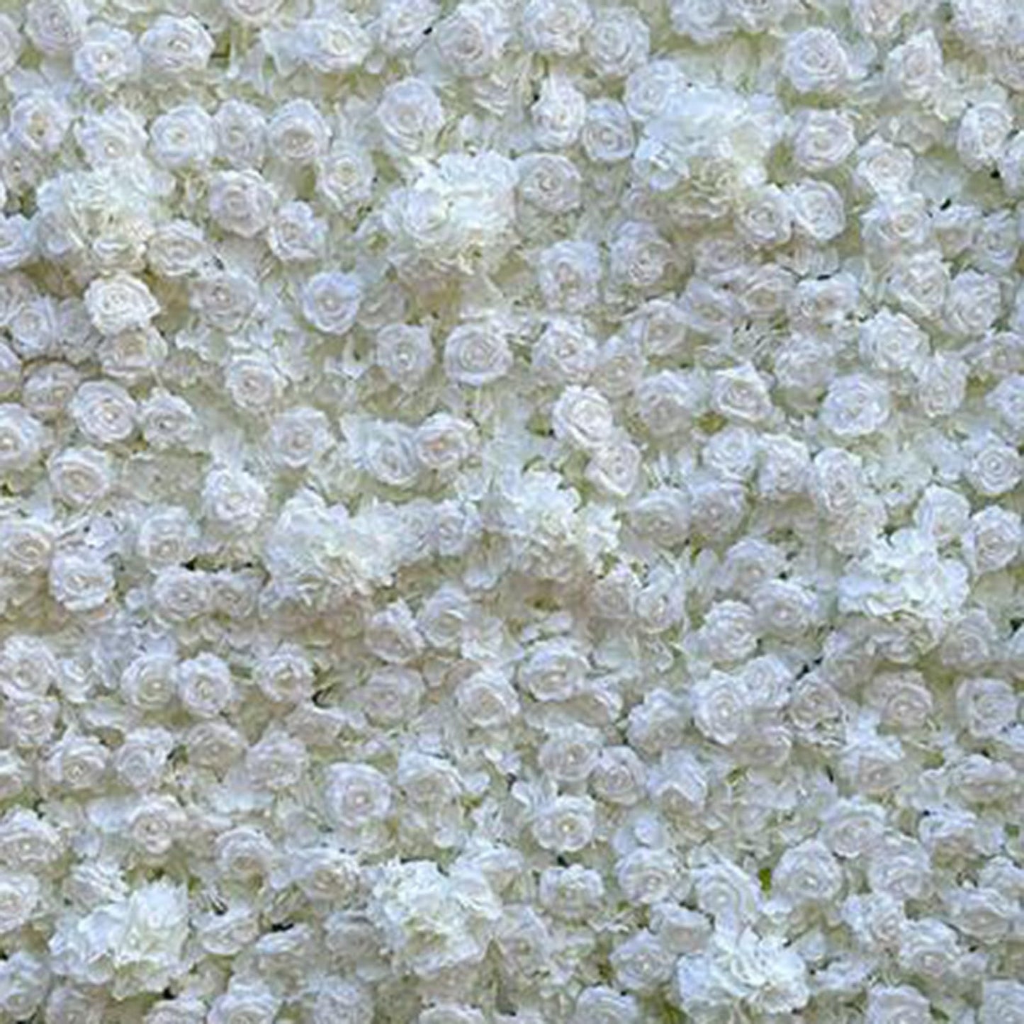 JIIPOREGJ Handmade Romantic Pure White Flowers Wall Large Artificial Flower Wall Backdrop Panels,Rose Wedding Backdrop 3D Floral Wall Fabric Flower Wall for Party Bridal,One Color,3m*3m/10 * 10FT