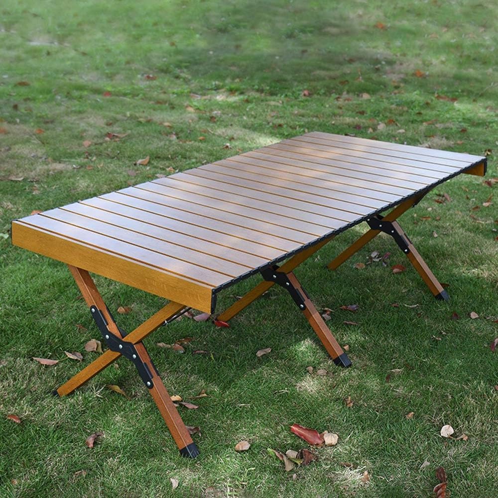 LLLKSX Portable Folding Camping Table - Ultralight Aluminum Outdoor Table for BBQ, Beach, Garden & Patio - Roll-Up Design (120x61x46cm) Ideal for Camping & Picnics