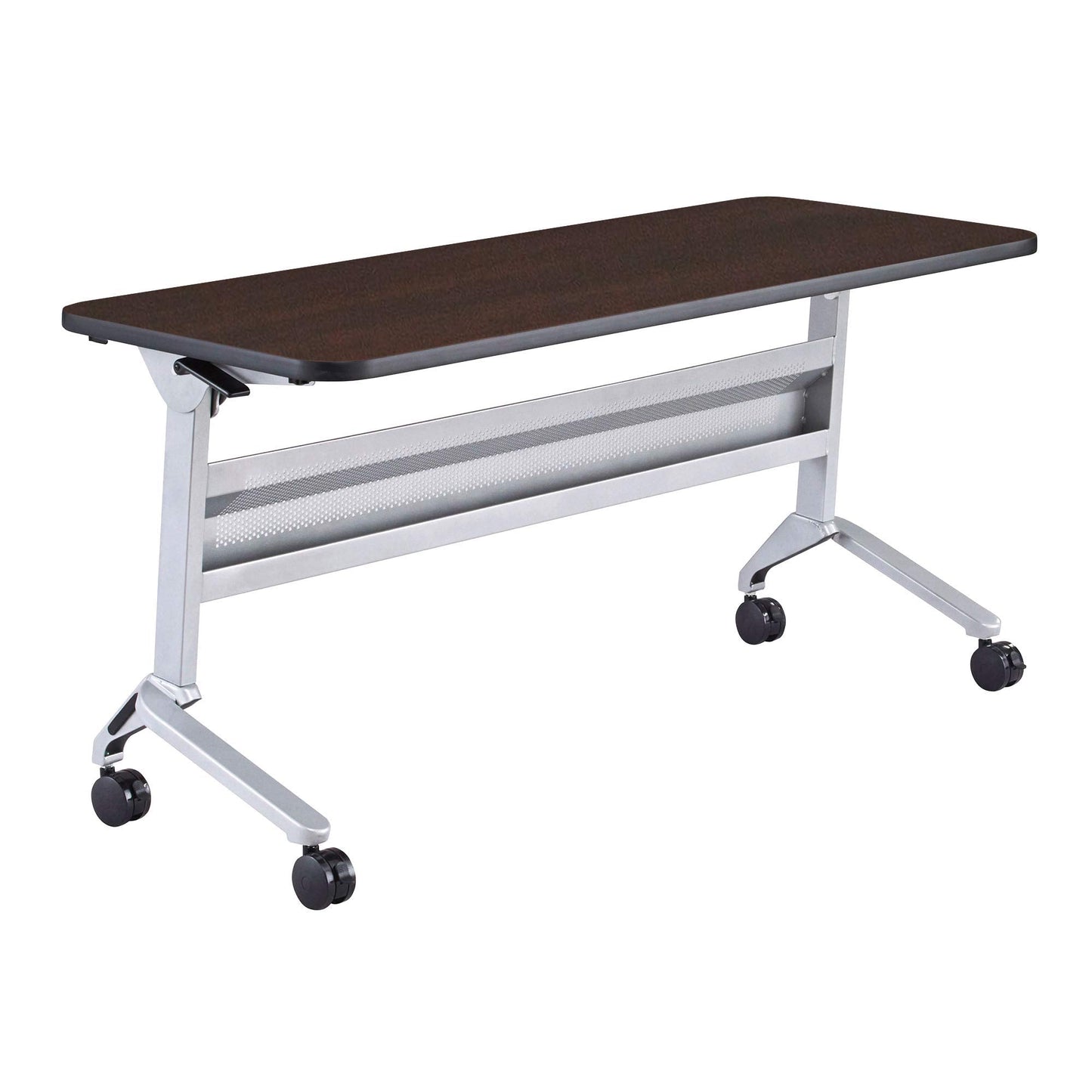 Safco Products Flip-N-Go Training Table, Mocha 24x 60 Silver Legs