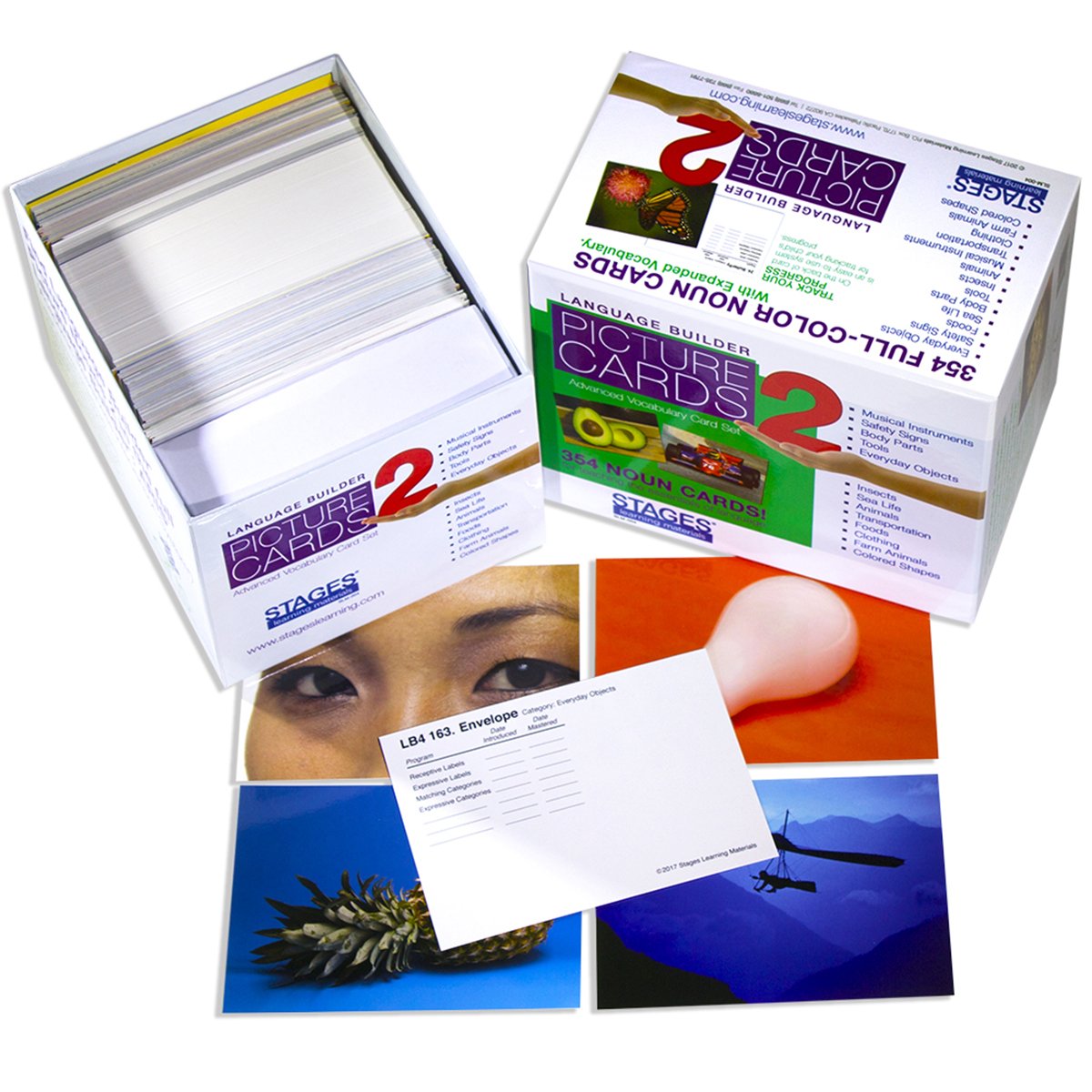 Stages Learning Language Builder Picture Nouns Set 2 for Autism, Aba and Preschool Educational Vocabulary Flash Cards