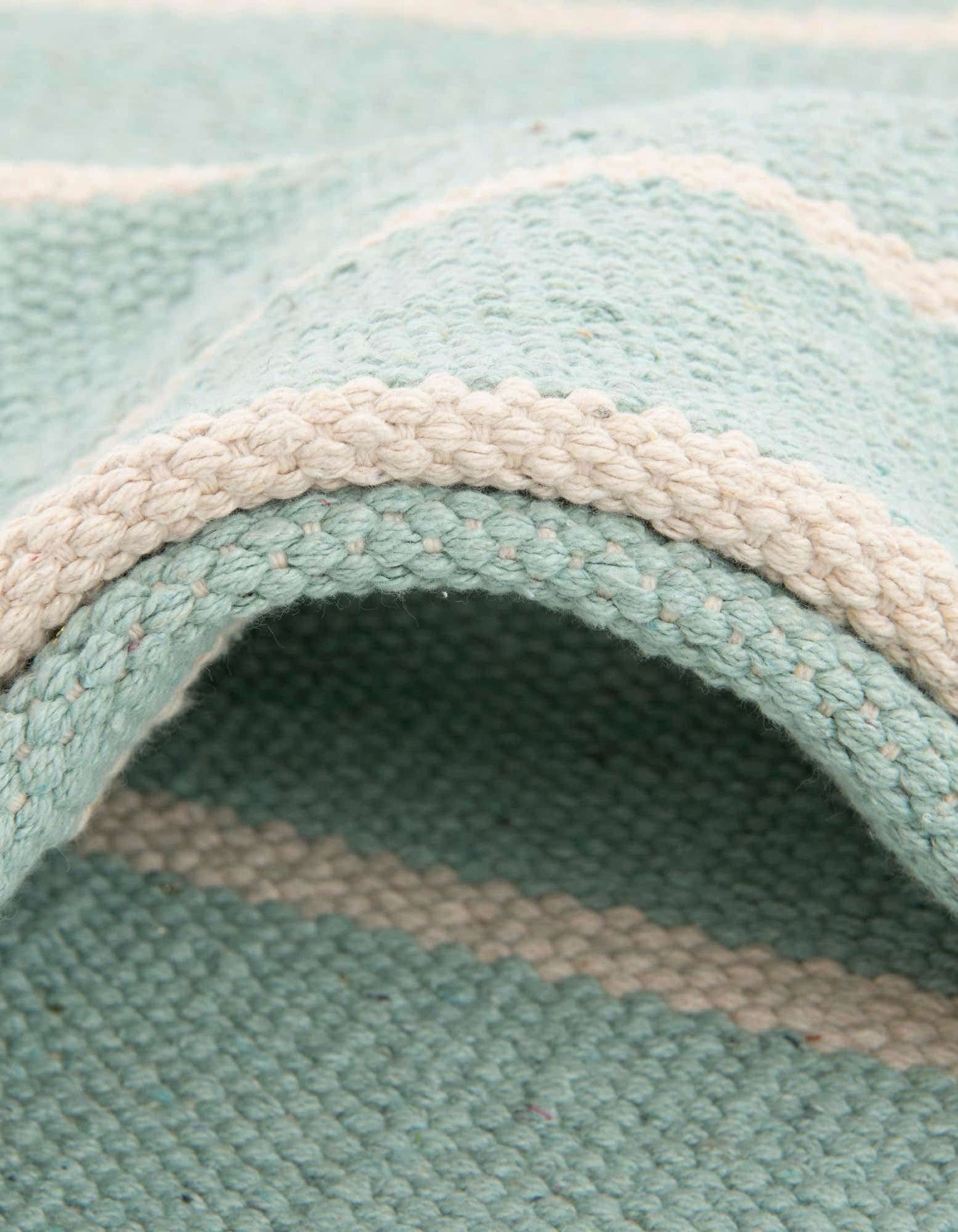 Unique Loom Chindi Cotton Collection Area Rug - Sophie (10' x 14' 1" Rectangle, Aqua and White)