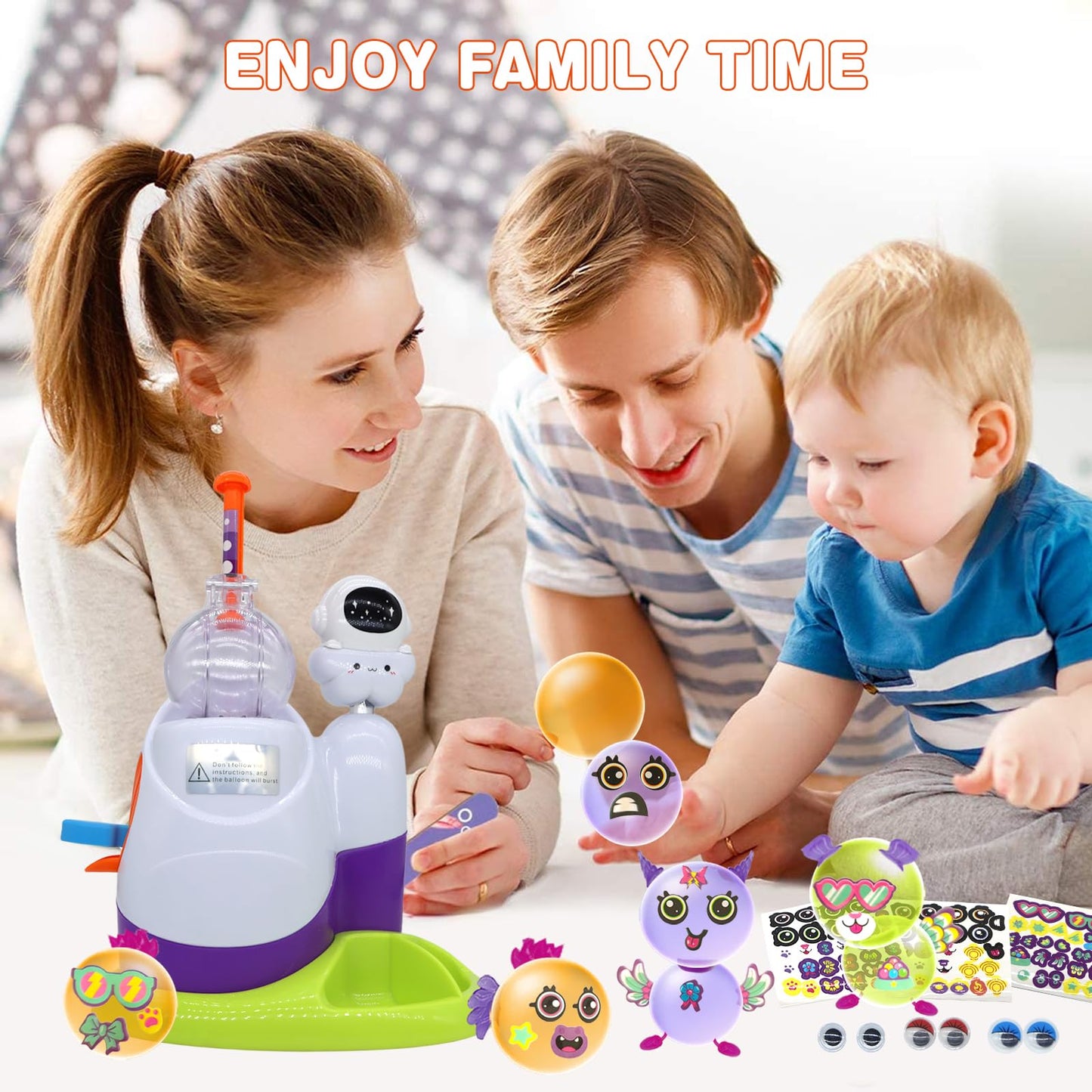DIY Balloon Animal Craft Kit with Stickers & Air Pump, Create Your Own Magic Balloon Making Craft Toys for Kids, Creative Arts Crafts Birthday Christmas Gifts for Girls & Boys Ages 3-12 (White)