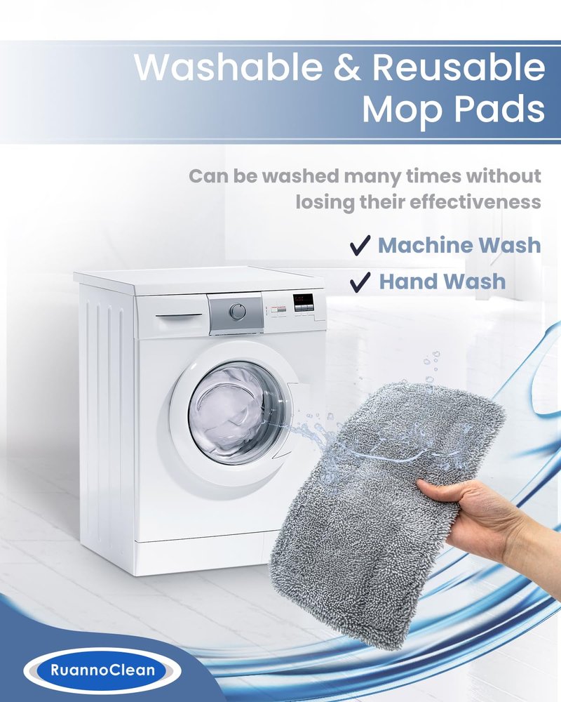 RuannoClean Steam Mop Pads Compatible with GorFanty Steam Mop GF-6610B & GF-6610, Replacement Mop Pads Compatible With Neugo NE033 NE033M Series Steam Mop, Washable & Reusable Microfiber Cloth -4 Pack