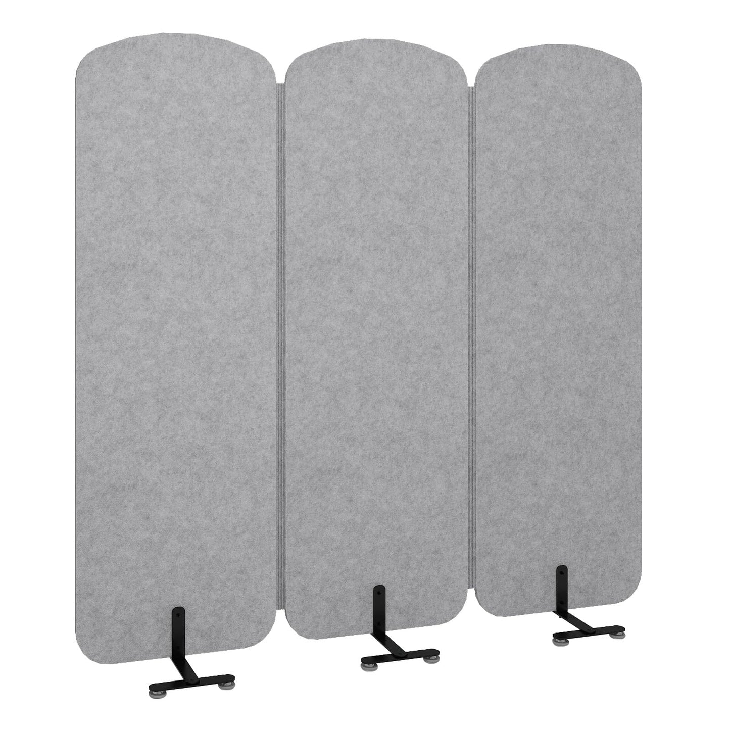 Natwind 3-Panel Office Room Divider, 73.2 x 71 inches Portable Office Partition, Freestanding Folding Privacy Wall for Cubicle & Temporary Indoor Space Separation (Grey)