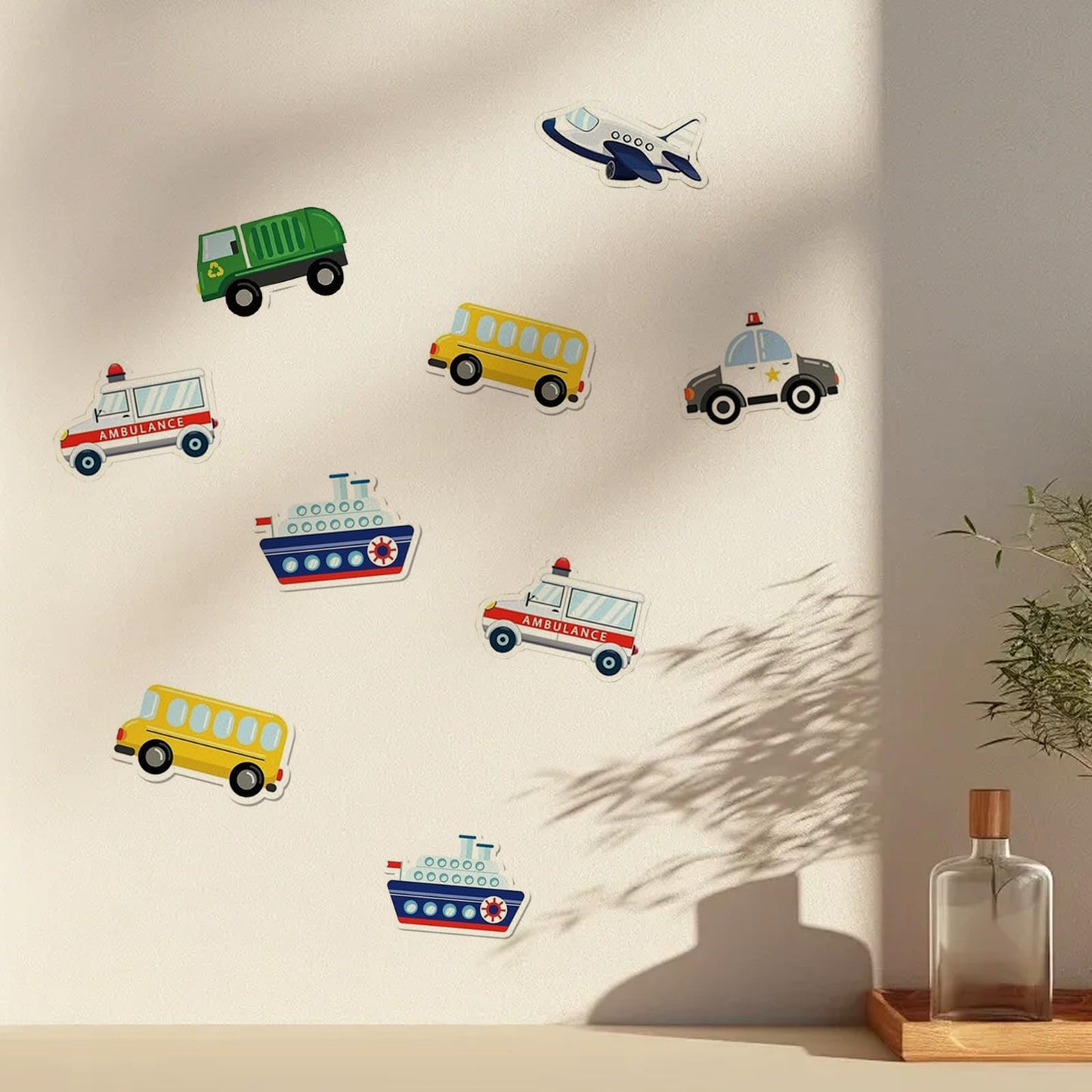 1000 PCS Cartoon Car Stickers Roll Fun Circular Truck Stickers for Kids Perfect for Kindergarten Teacher Rewards Children's Birthday Party School Gifts