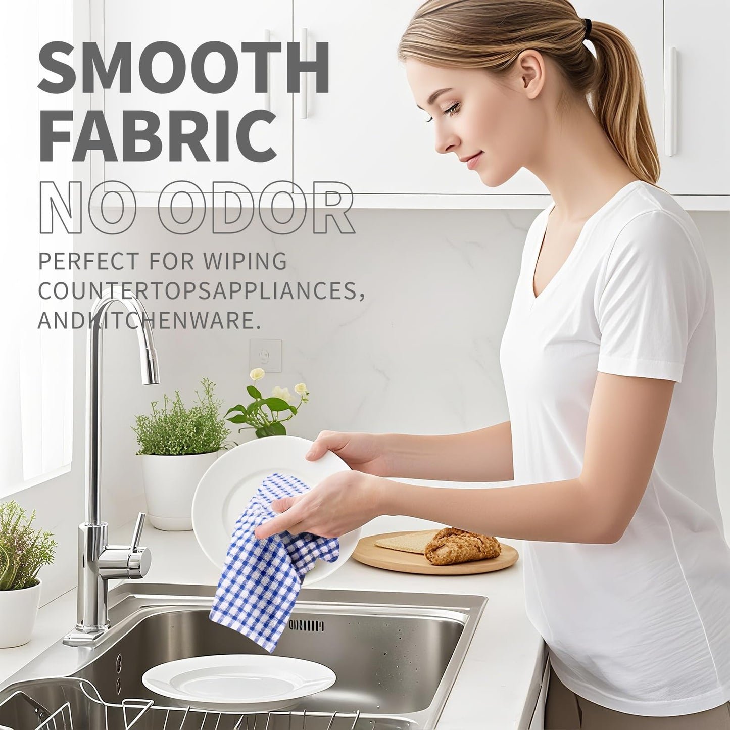 Oeleky Dish Towels for Kitchen 15x26 Inches, Pack of 8 Cotton Kitchen Towels for Drying Dishes (Multi, 15x26 inches)