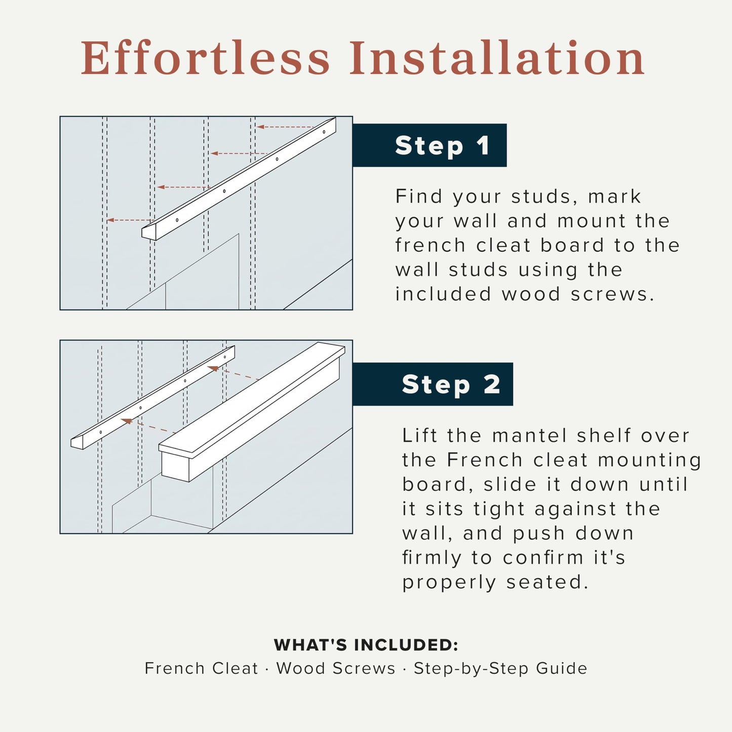 MANTELSDIRECT 60 Inch Floating Fireplace Mantel Wood Shelf in White - Colton from Mantels Direct | Wooden Rustic Wall Shelf Perfect for Décor and Electric Fireplaces