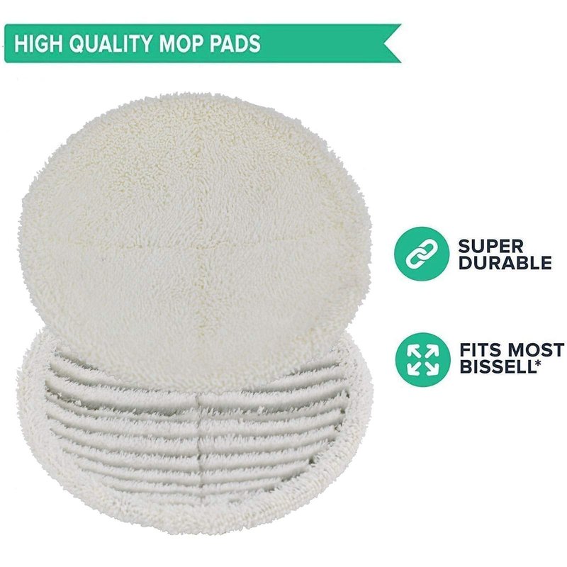 Replacement Mop Pads Compatible with Bis-Sell Spinwave 2124 2039A 2307 23157 20391 20399 - Hard Floor Mop Pads Kit (Included 4 Soft Pads+4 Scrubby Pads)