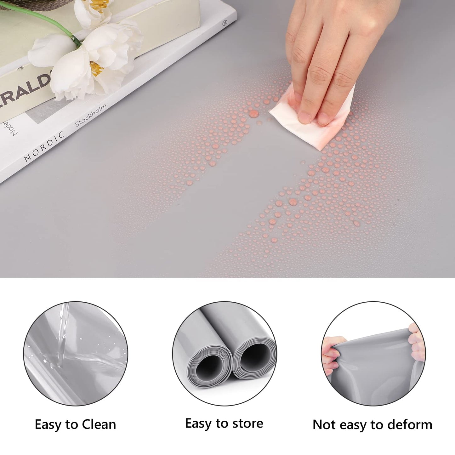 Gartful Oversize Silicone Mat for Crafts, 31.5 x 23.6 inches 1.2mm Thick Silicone Craft Pad for Jewelry Casting Resin Molds, Countertop Protector, Nonstick Placemat, Counter Table Mat, Light Grey