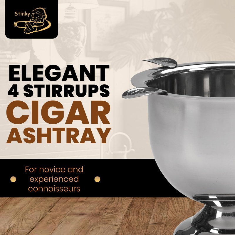 Stinky Cigar Ashtrays Tall Ashtray, Stainless Steel