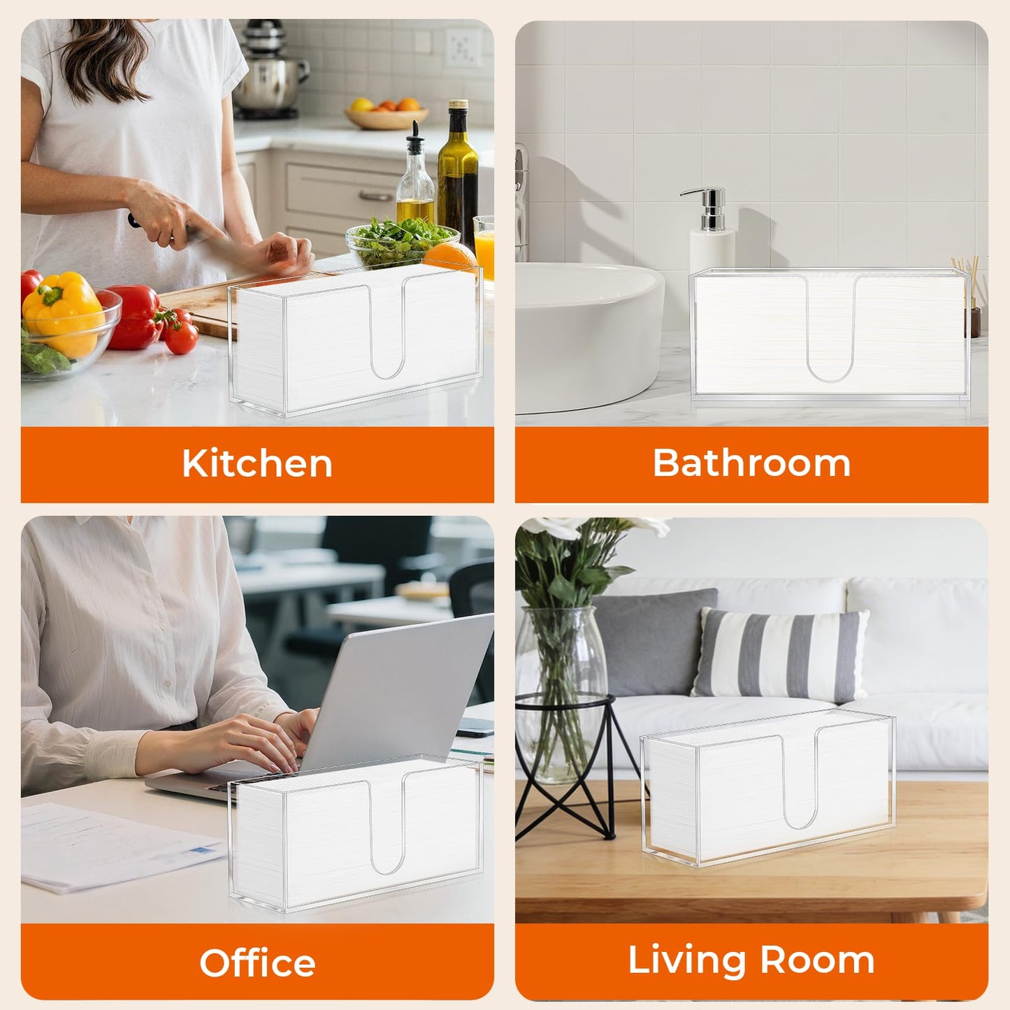 1PACK Paper Towel Holder, Countertop Paper Towel Dispenser Bathroom Paper Hand Towels Dispensers Clear Acrylic Napkin Holder Suitable for Z-fold, C-fold or MultiFold Trifold for Bathroom Kitchen