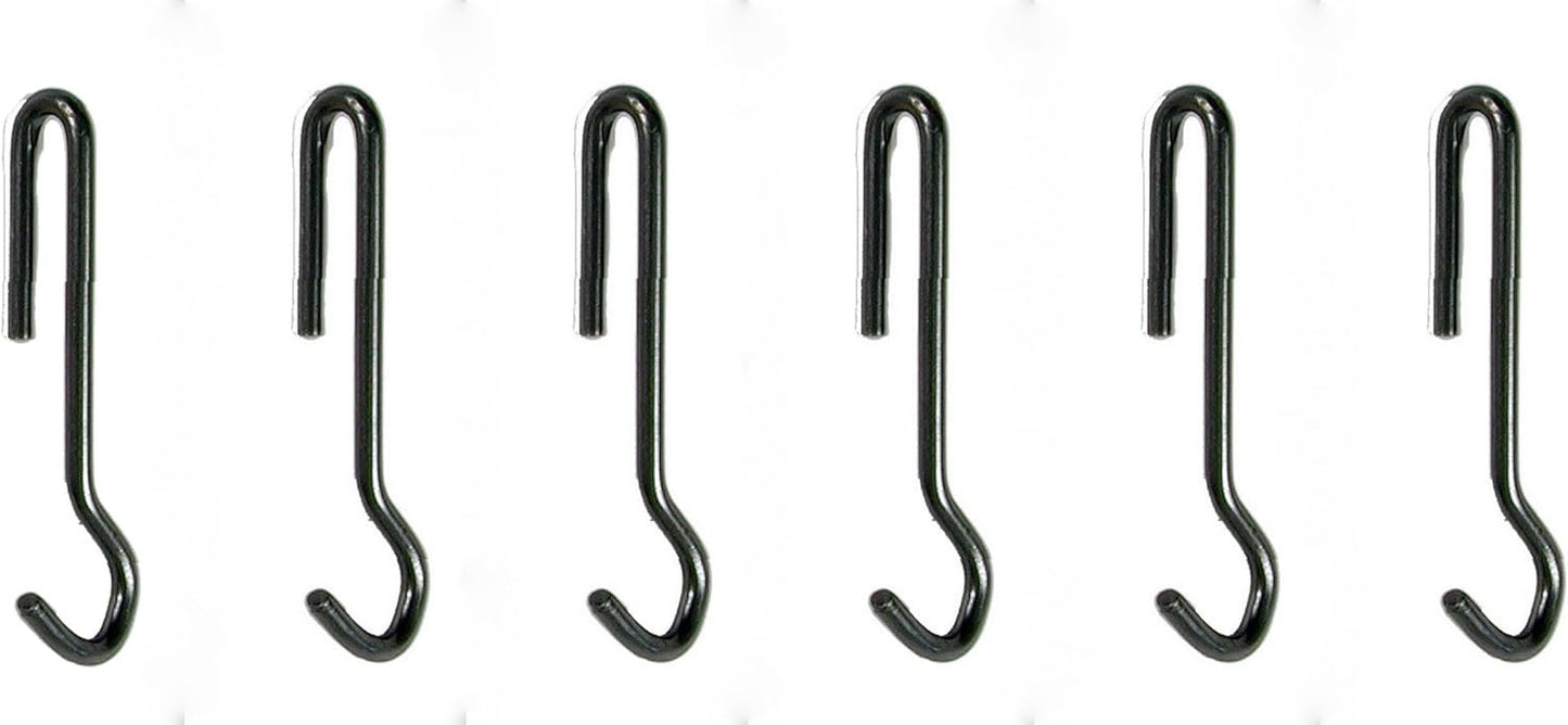 Enclume Set of 6 Angled Pot Hooks, Use with Pot Racks, Hammered Steel