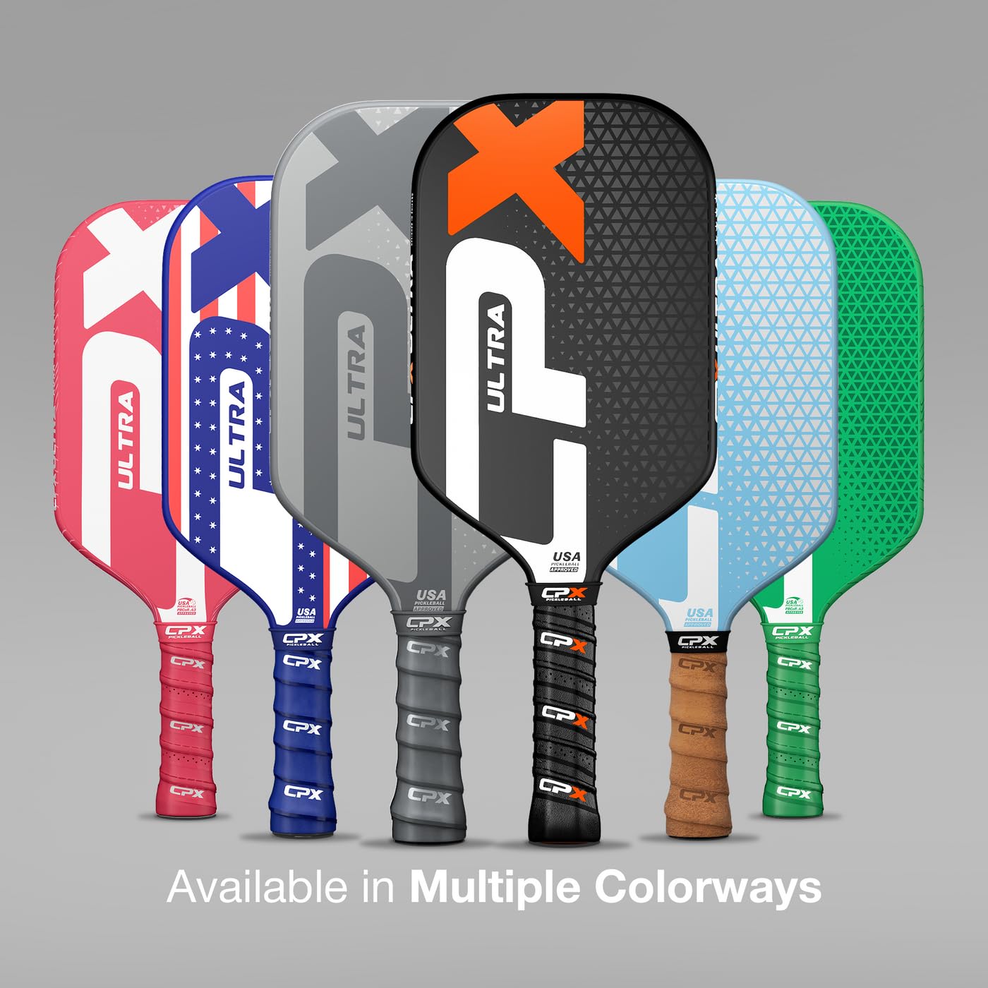 CPX Ultra Series Fiber-Reinforced Friction Surface Pickleball Paddle - 16mm Polypropylene Honeycomb Core, Lightweight for Speed (Azure)