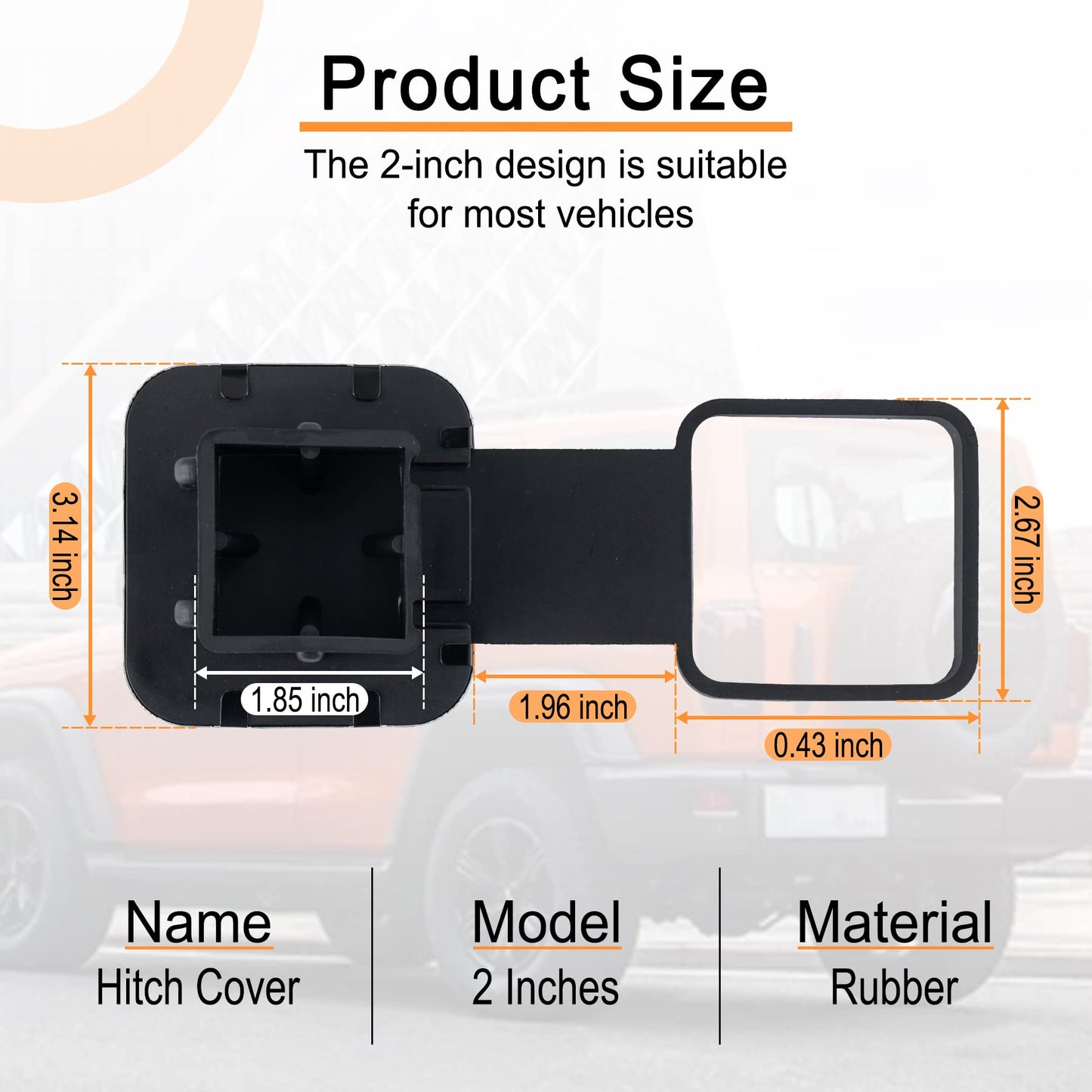 SINGARO 2 Inch Universal Flag Tow Hitch Covers, Trailer Hitch Cover Tube Plug Insert, Car Exterior Accessories, Receiver Tube Hitch Plug(2PCS American Flag)