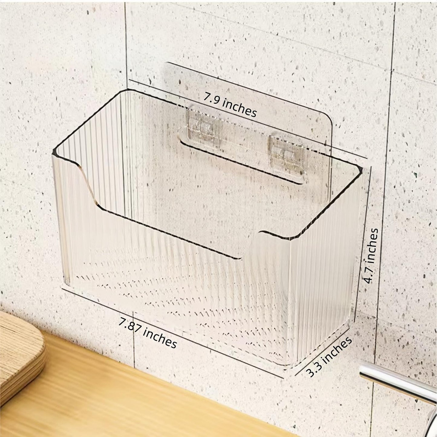 SXSWNSDLX 2 Pack Cabinet Door Organizer, Clear Storage Caddy, Adhesive Wall Mounted Organizer Bins, with Self Adhesive Tape, for Bathroom, Kitchen, Cabinet, Living Room