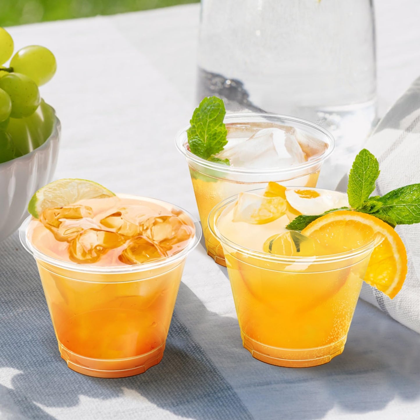 Dealusy 100 Pack 9 oz Clear Plastic Cups, Sturdy & Food Safe Disposable Plastic Cups for Wine Cocktail Punch
