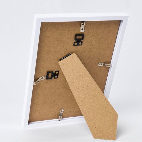 JCJMY 8x12 Picture Frame - White Wall Mount or Tabletop Display with Shatter-Resistant Plexiglass
