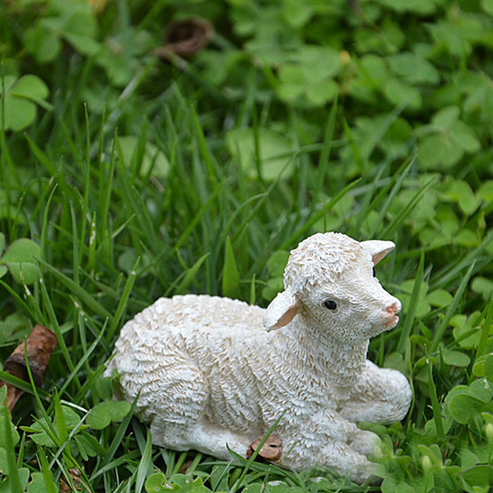 TATEELY 2 Pcs Sheep Panda Fairy Garden Kits Figurines for Miniatures Ornaments Fairies Gardens House Terrarium Kit Dollhouse Supplies DIY Outdoor Decorations Moss Micro Landscaping Decor