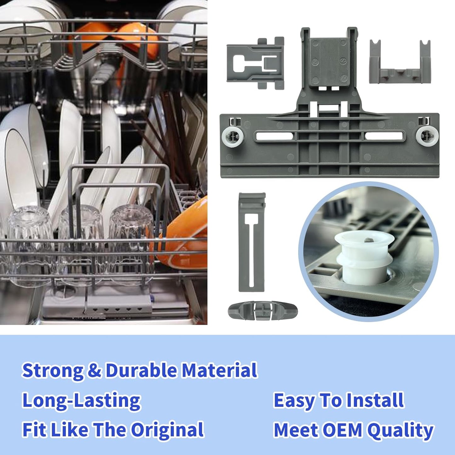 UPGRADED W10350376 Dishwasher Top Rack Adjuster Parts for Kitchenaid Whirlpool Kenmore Dishwasher Repair