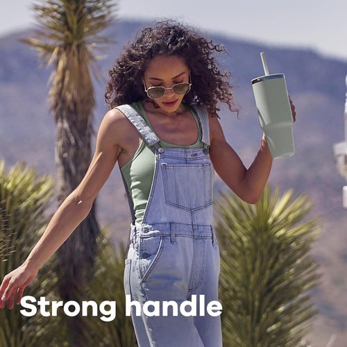 Hydro Flask Travel Tumbler - Insulated Stainless Steel with Handle, Lid & Straw | 32 Oz Moonshadow