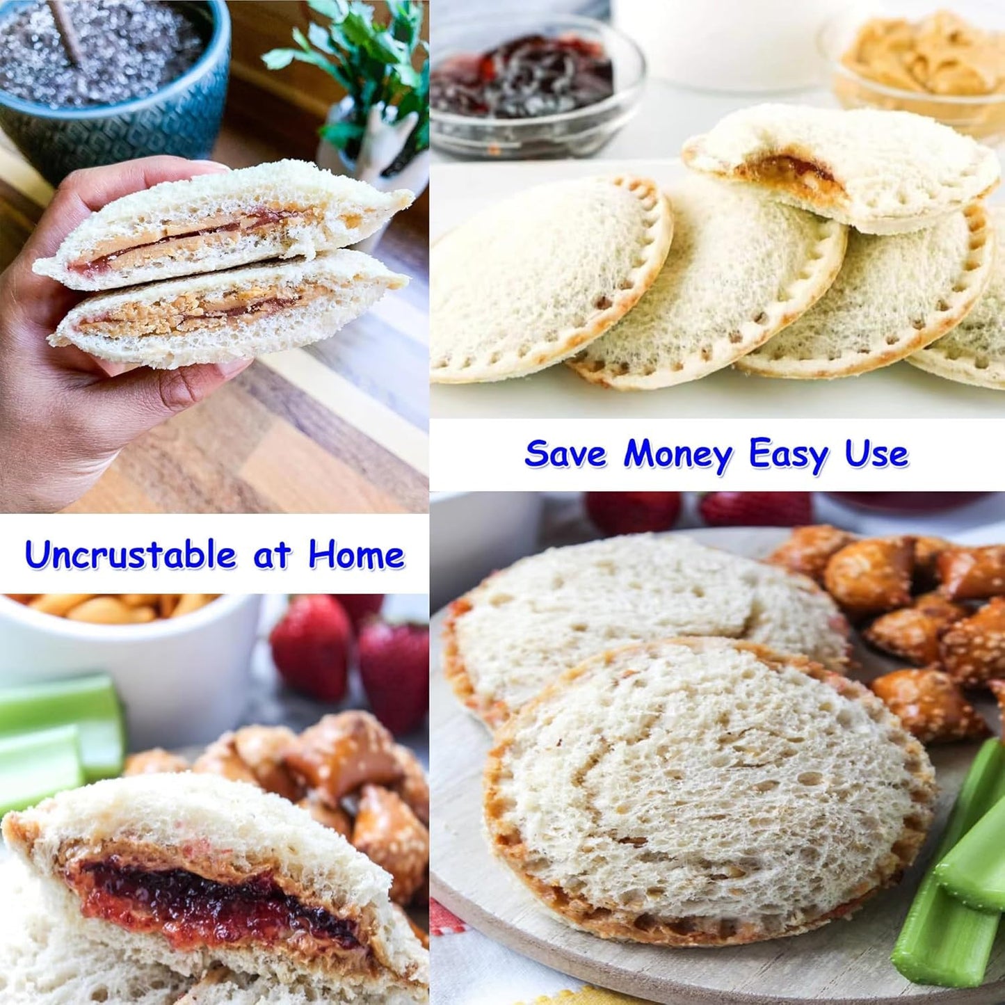 XBllcyiv Uncrustable Sandwich Maker,Sandwiches Pocket Circle Shape 3.7Inch Sandwich Cutter and Sealer,Sandwich Cutter for Kids Breakfast and lunchboxes (Light Blue)