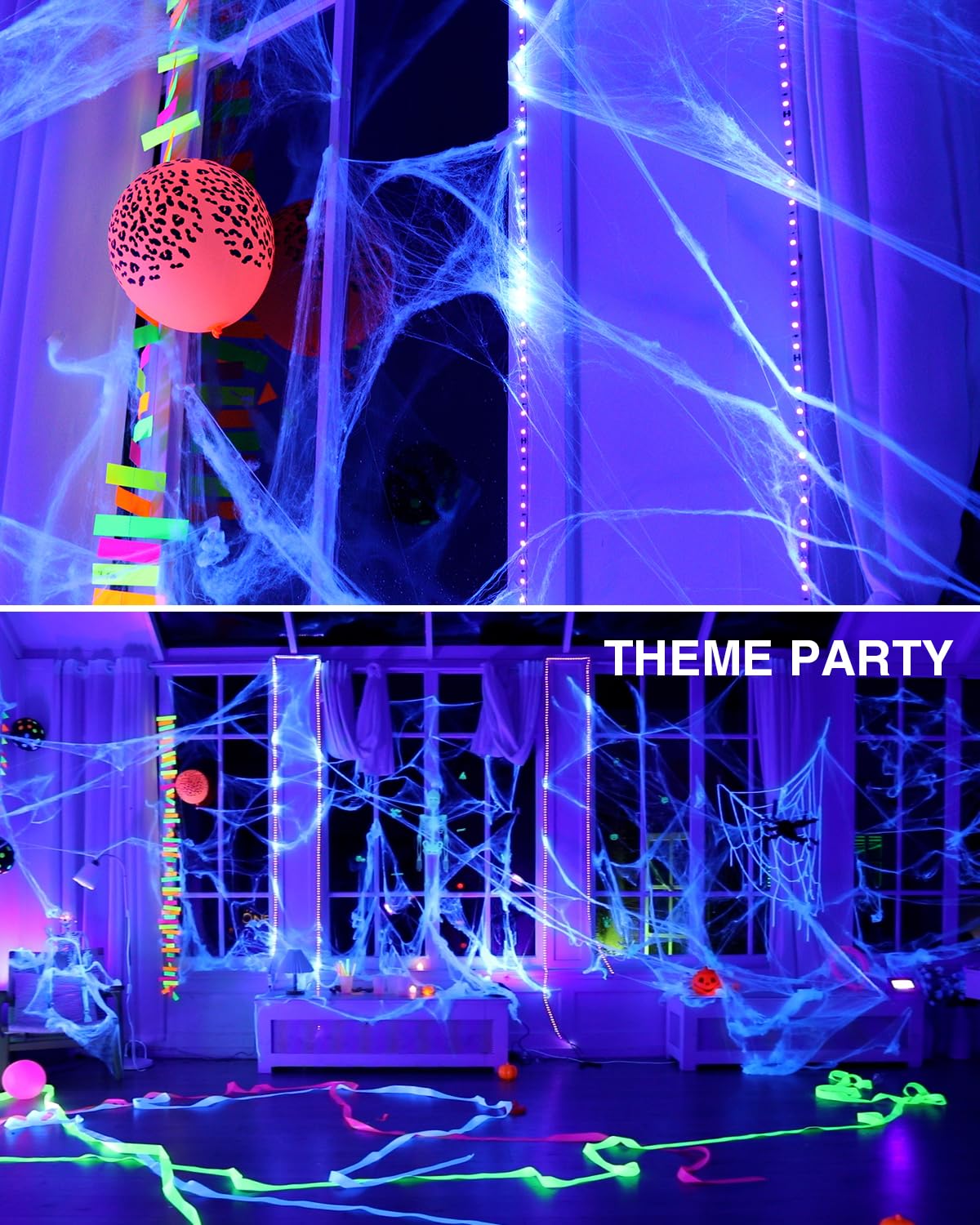 Onforu 32.8ft LED Black Light Strip Kit, 600 Units Lamp Beads, 12V Flexible Blacklight Fixtures, 10m Ribbon, Non-Waterproof for Glow Party, Indoor Birthday, Body Paint,Halloween