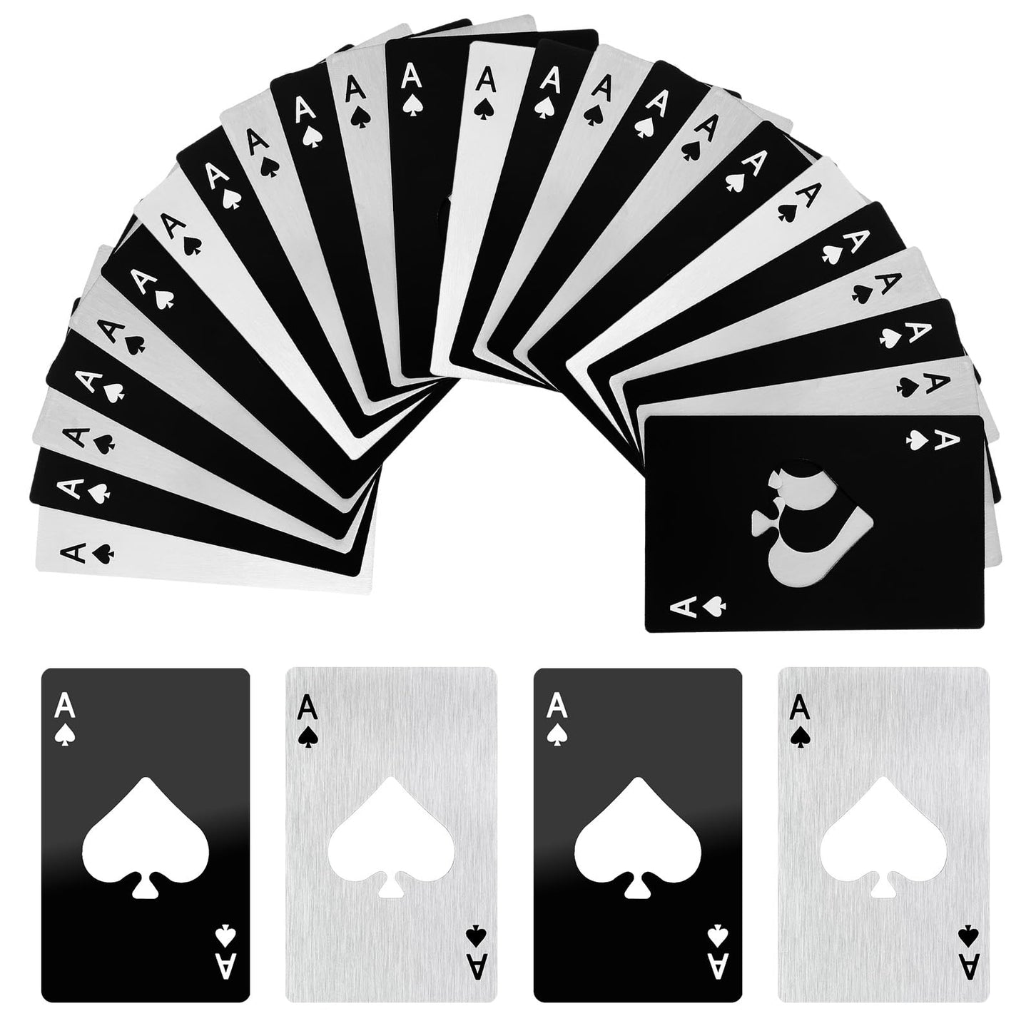 40Pcs Ace of Spades Bottle Openers, Poker Card Bottle Openers Portable Stainless Steel Can Opener Credit Card Size Beer Bottles Can Cap Opener for Wallet Pocket Wedding Party Good Gift