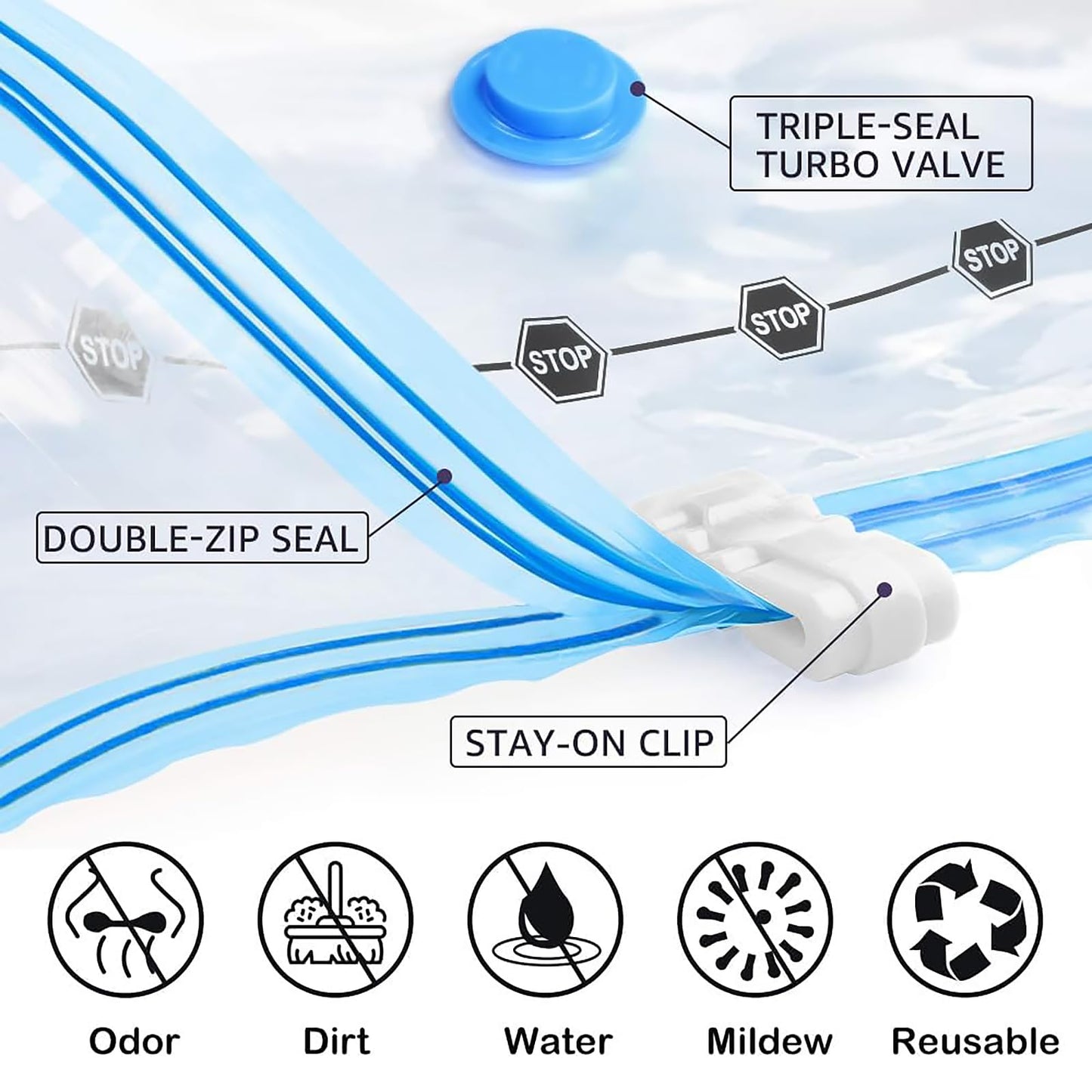 BoxLegend Vacuum Storage Bags with Electric Pump 26 Combo (3X-Jumbo, 5 Jumbo, 5 Large, 8 Medium, 5 Small) Thickened Vacuum Seal Bags for Clothing Space Saving for Coat Quilt Blanket Pillow Comforters