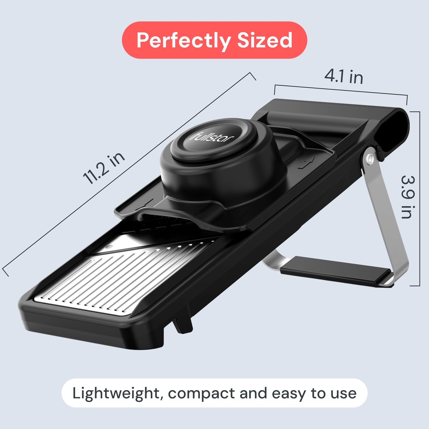 Fullstar 2 in 1 Stainless Steel Mandoline - Adjustable Thickness (1-4mm) - Vegetable Slicer with Julienne Blade for Potatoes, Fruits, Vegetables and Cheese, Food Prep Cutter for Easy Meal Prep