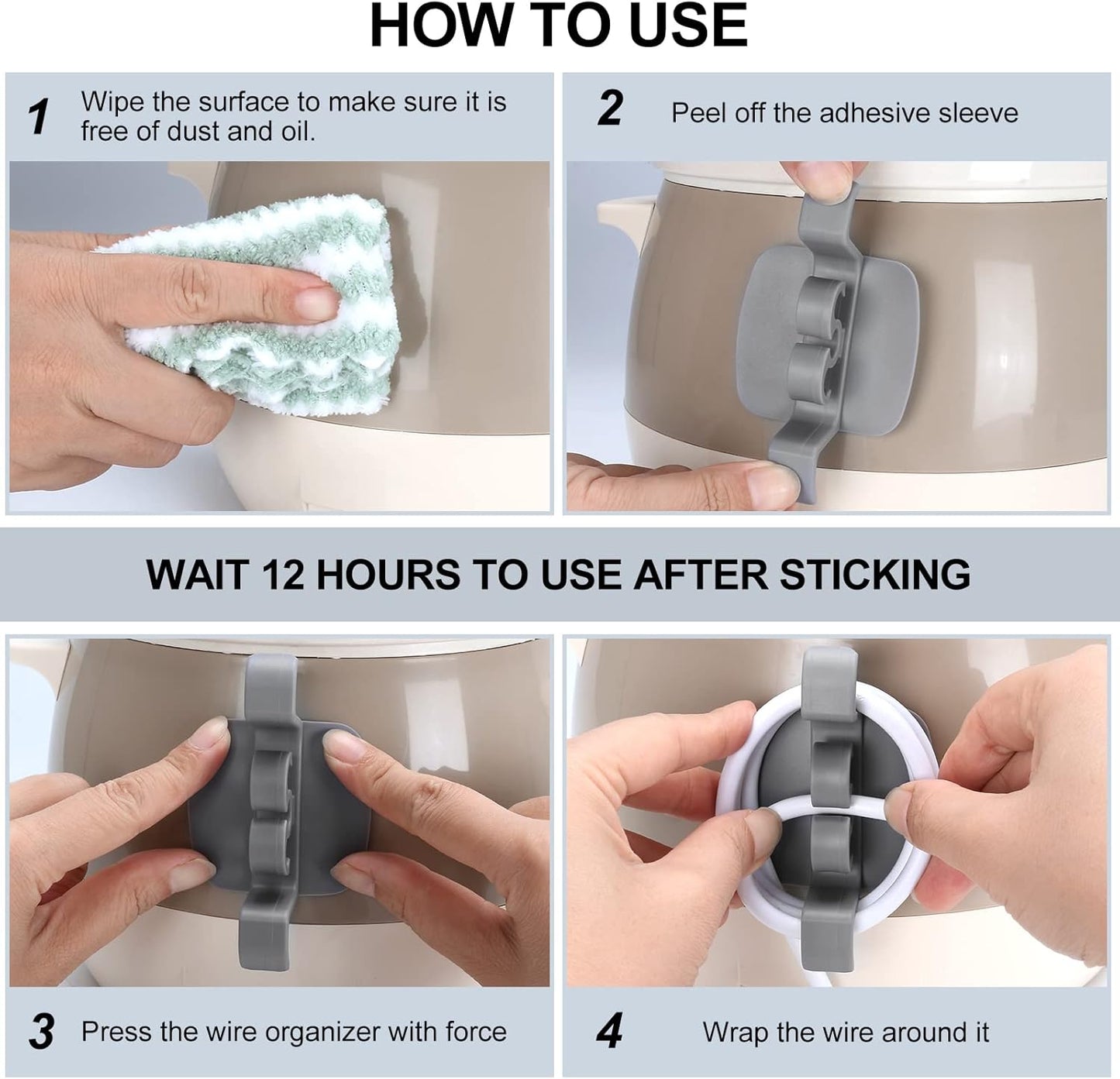 Cord Organizer for Appliances, 6 Pack Upgraded Cord Wrapper and Holder, Tidy Wrap Cord Keeper