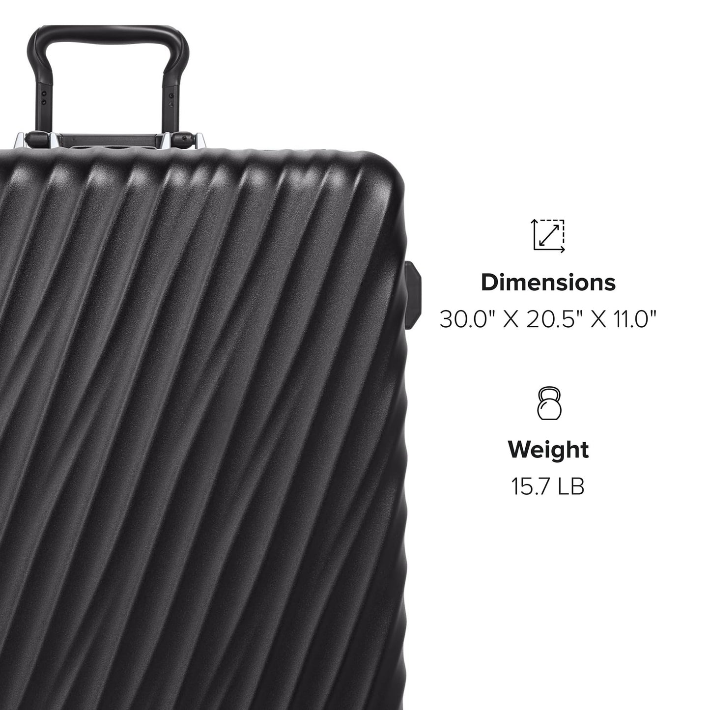 TUMI 19 Degree Frame Extended Trip 4 Wheel Packing Case - Lightweight Suitcase - Hard Shell Luggage - 30.0" X 20.5" X 11.0" - Black Texture