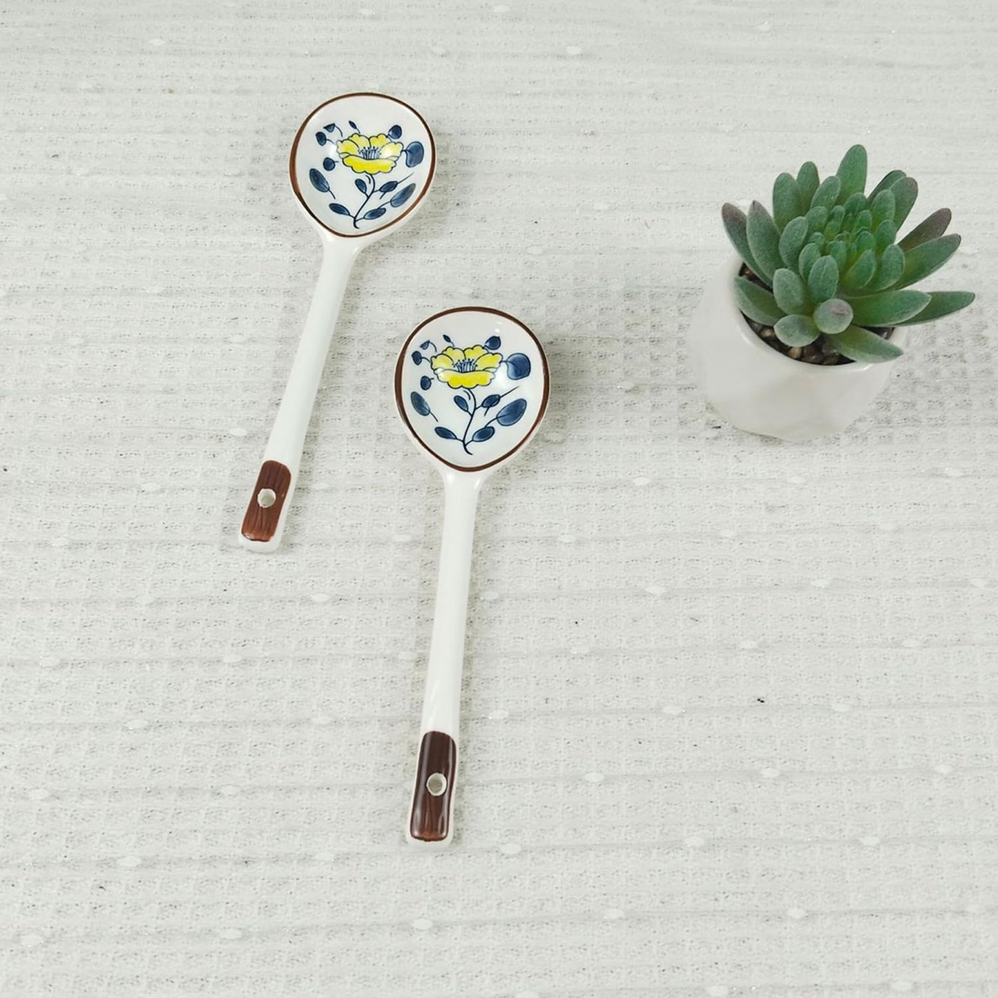 6 PCS Soup Spoons,Asian Soup Spoon,Chinese Soup Spoon,Ceramic Small Spoon Japanese Spoons for Pho Cereal Wonton Dumpling Miso-Set of 6