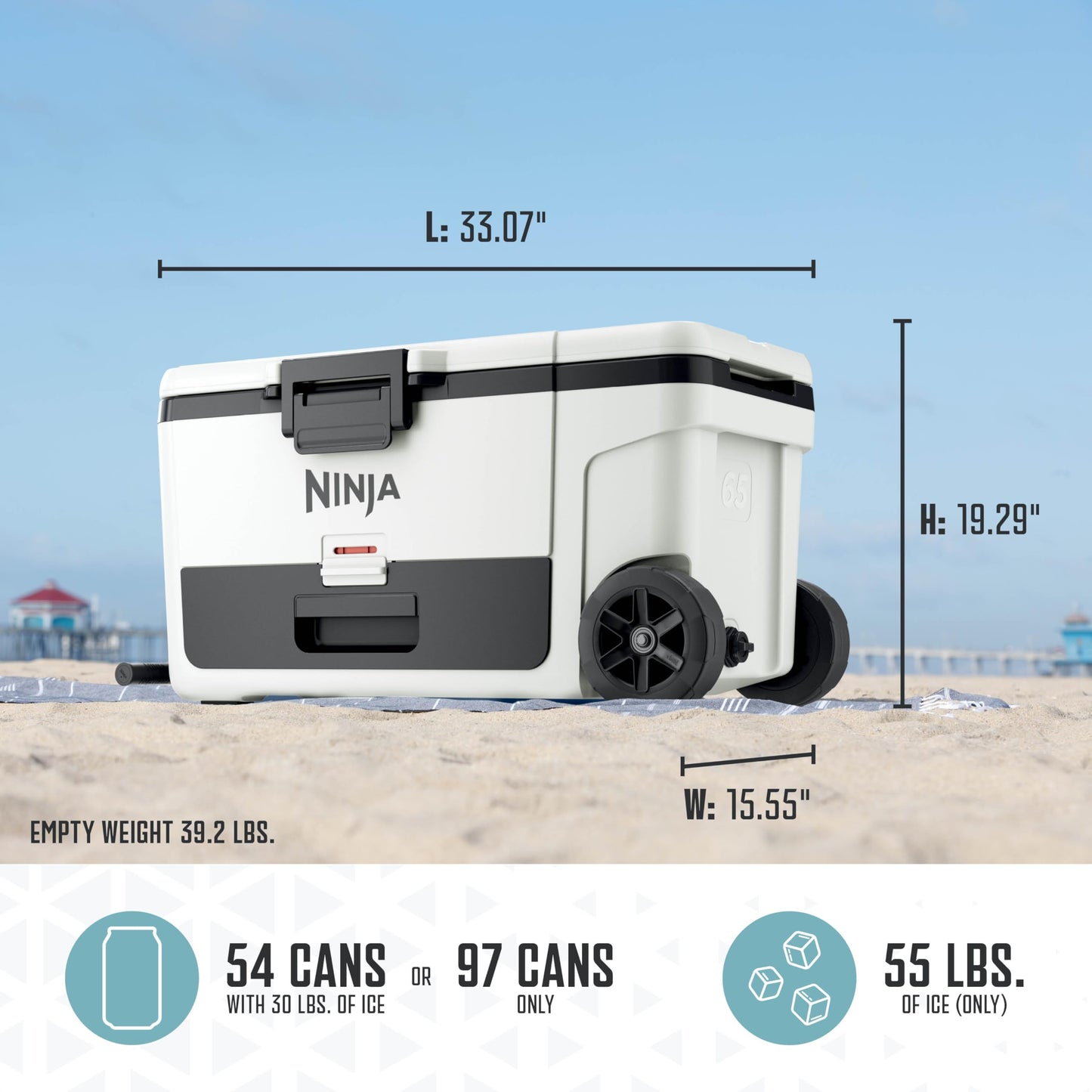 Ninja FrostVault | 65qt Wheeled Cooler with Cold Dry Zone | Integrated Fridge-Temp Dry Storage Drawer | Premium Heavy-Duty Insulated Cooler | Keeps Ice Cold for Days | Smokey Mauve | FB265MV