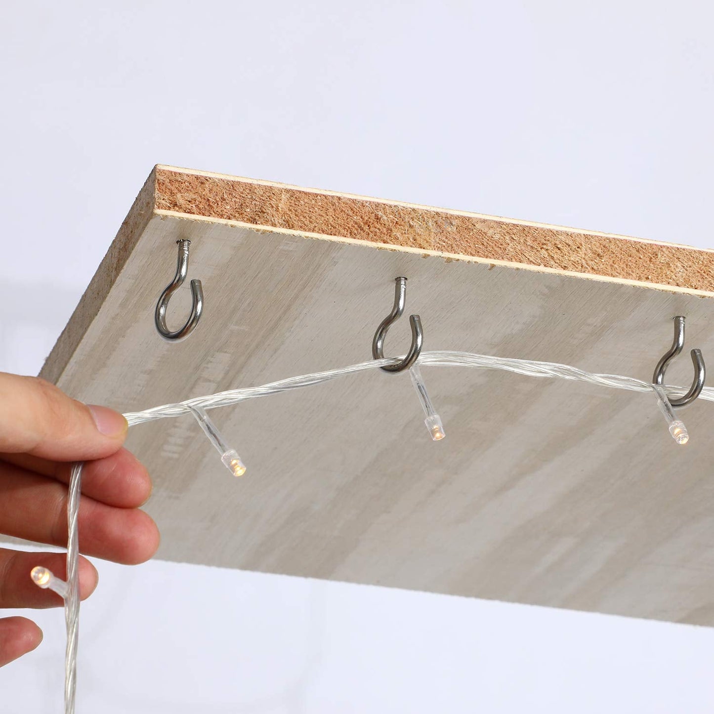 Mudder Christmas Lights Hanger Screw Hooks, Outdoor String Ceiling Wire and Fairy Lights for New Year Party (Silver, 30