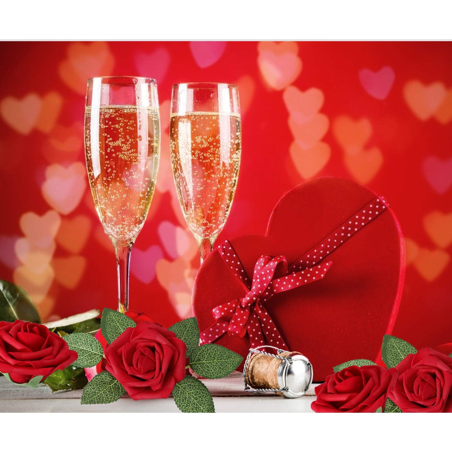 AmyHomie Artificial Flowers Dark Red Rose 25pcs Real Looking Fake Roses w/Stem for DIY Wedding Bouquets Centerpieces Arrangements Party Baby Shower Mothers Day Christmas Tree Decorations