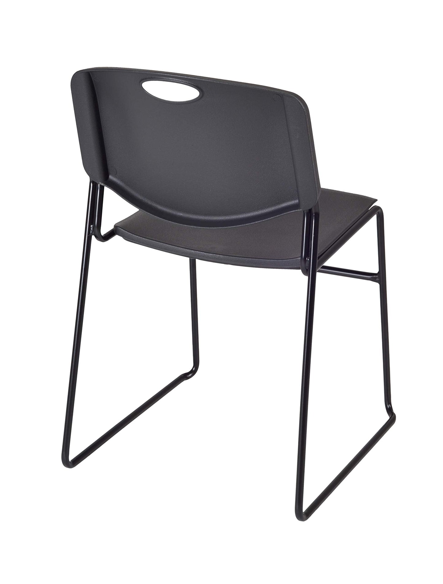 Regency Kobe 60 x 30 in. Flip-Top Training Nesting Table- Noble Oak, 2 Zeng Stack Chairs- Black