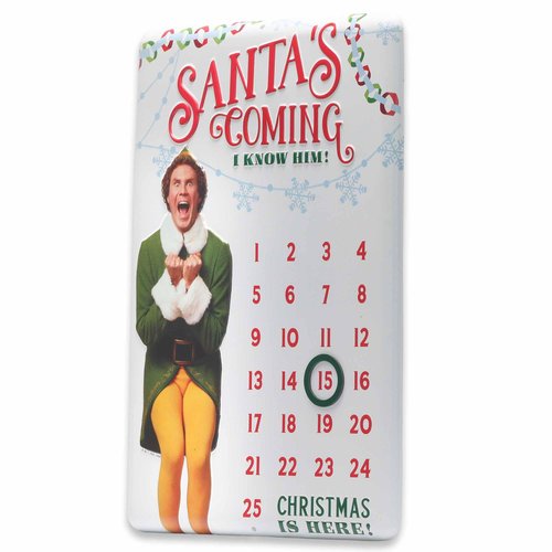 Elf Movie Embossed Metal Christmas Countdown Calendar - Fun Elf Christmas Calendar with Magnet for Home Decorating