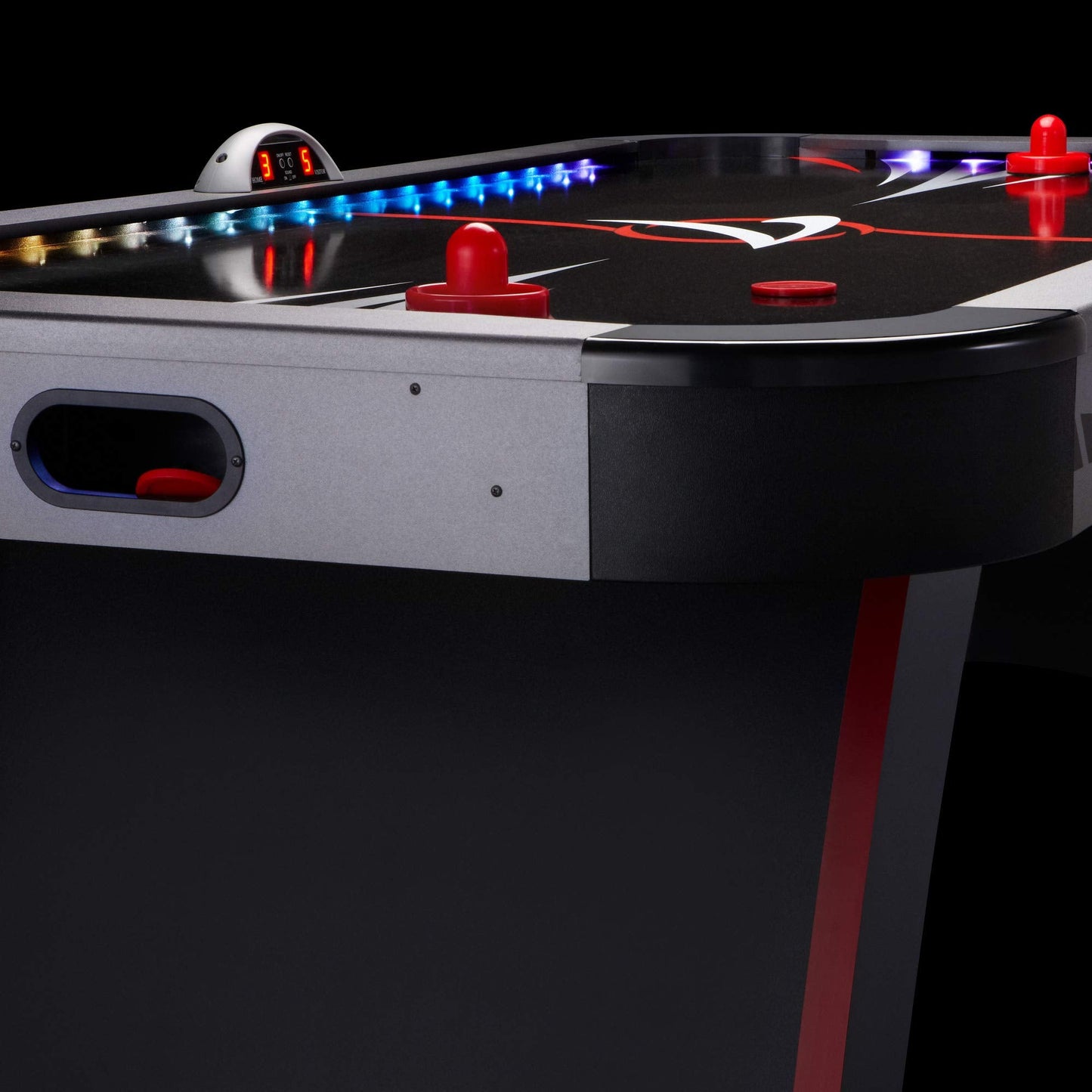 Fat Cat Volt 7 Foot LED Air Hockey Table for Adults with Dual Motor, Automatic Scoring, Music System, Hockey Table with Light Up Playfield