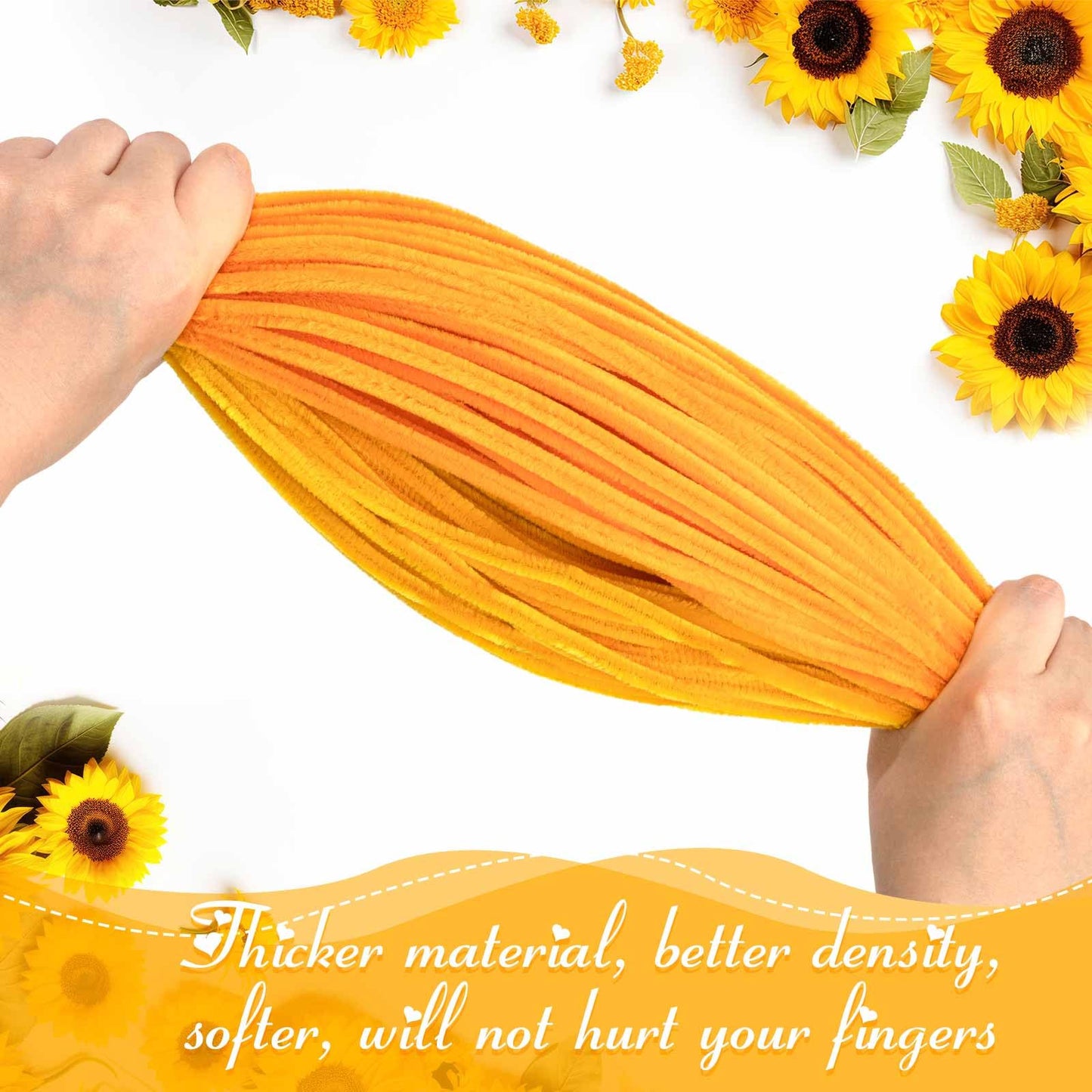 Peryiter 371 Pcs Pipe Cleaners Flowers Kit, Pipe Cleaners Chenille Stems Bulk with Floral Wire Gardening Tape Stamen, Fluffy Limpiapipas para Flores for DIY Mother's Day Decor(Orange)