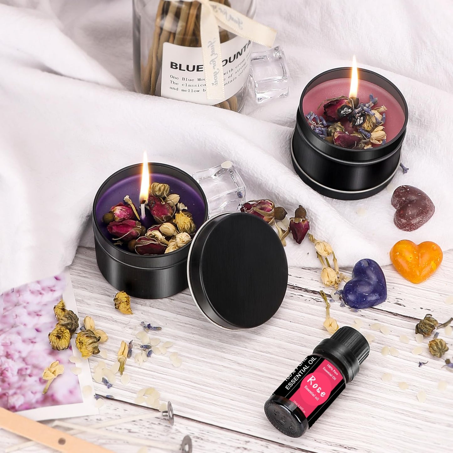 Complete Candle Making Kit With Wax Melter, Candle Making Supplies, DIY Arts&Crafts Kits Gift For Adults,Beginners,Including Bees Wax,500w Electric Stove,Wicks,Rich Scents,Wick Clips,Pouring Pot Etc.