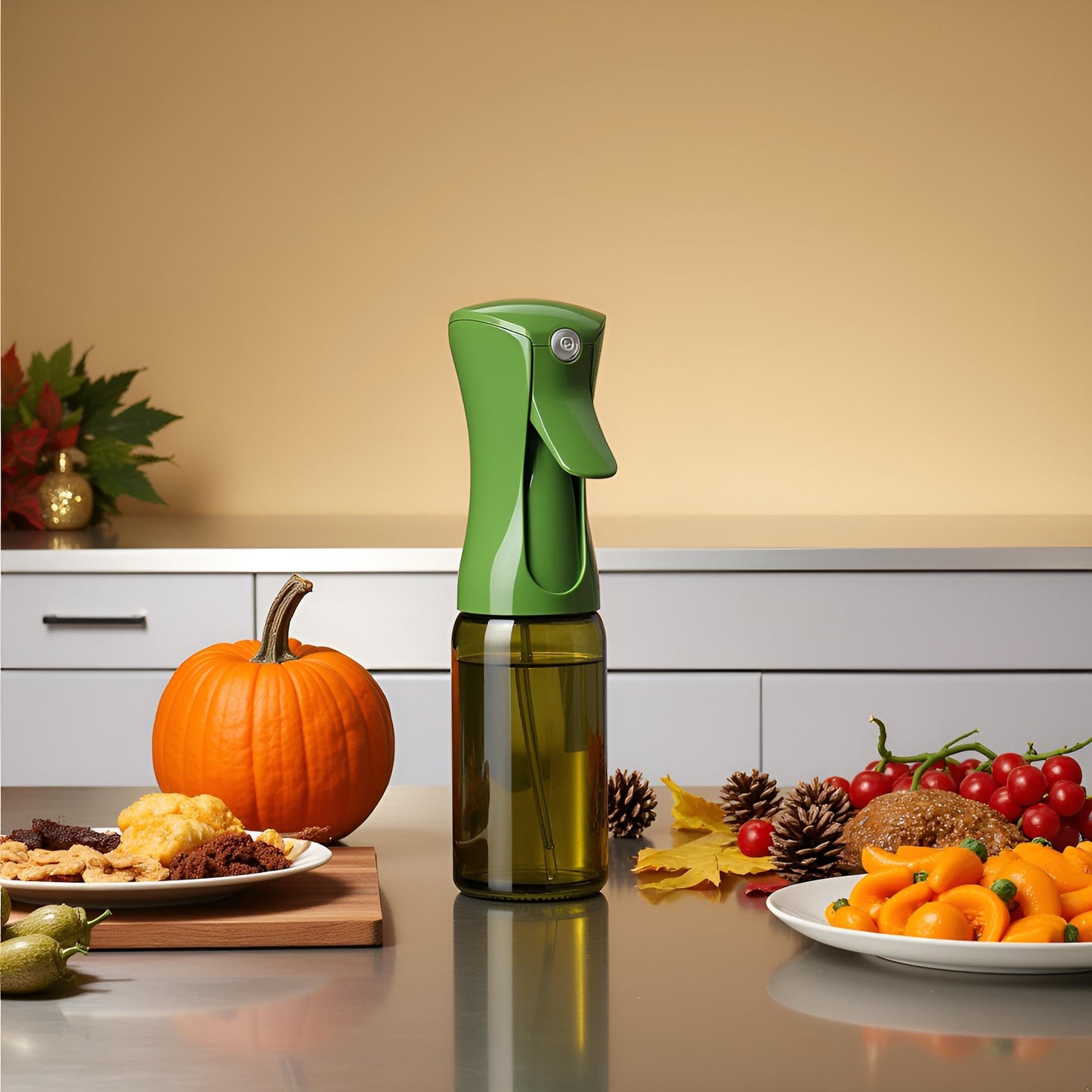 Mistifi oil spray 150ml Glass. Fine Mist Spray Bottle for Air Fryer, Olive Oil, Healthy Nonstick Frying, Commercial & Home Kitchen Use (2Pcs 150ml DarkGreen Glass)