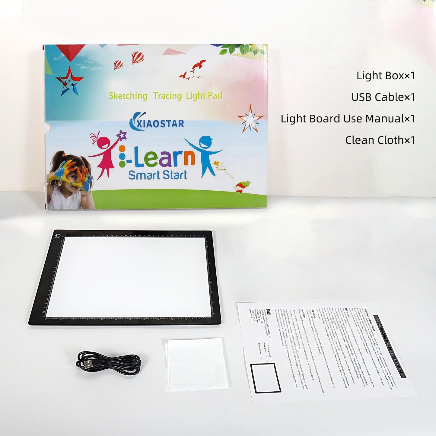 VALUCKY A4 Light Box for Tracing, Ultra-Thin LED Light Board, 3 Level Adjustable Brightness Drawing Light Pad for Artists, Drawing, Animation, Diamond Painting, Calligraphy