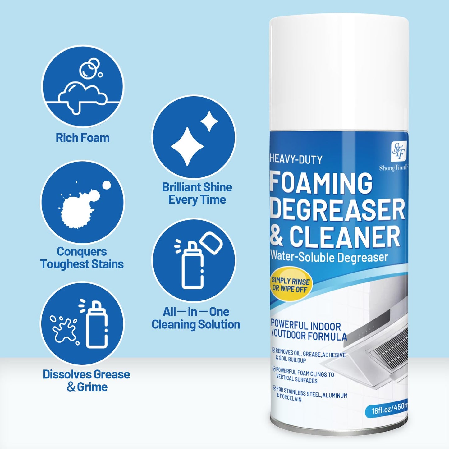 STF ShangTianFeng Heavy-Duty Oven/Grill/Microwave oven Cleaner-(17 FL Oz,pack of 2 -Removes tough baking grease and food spills from the surface safely